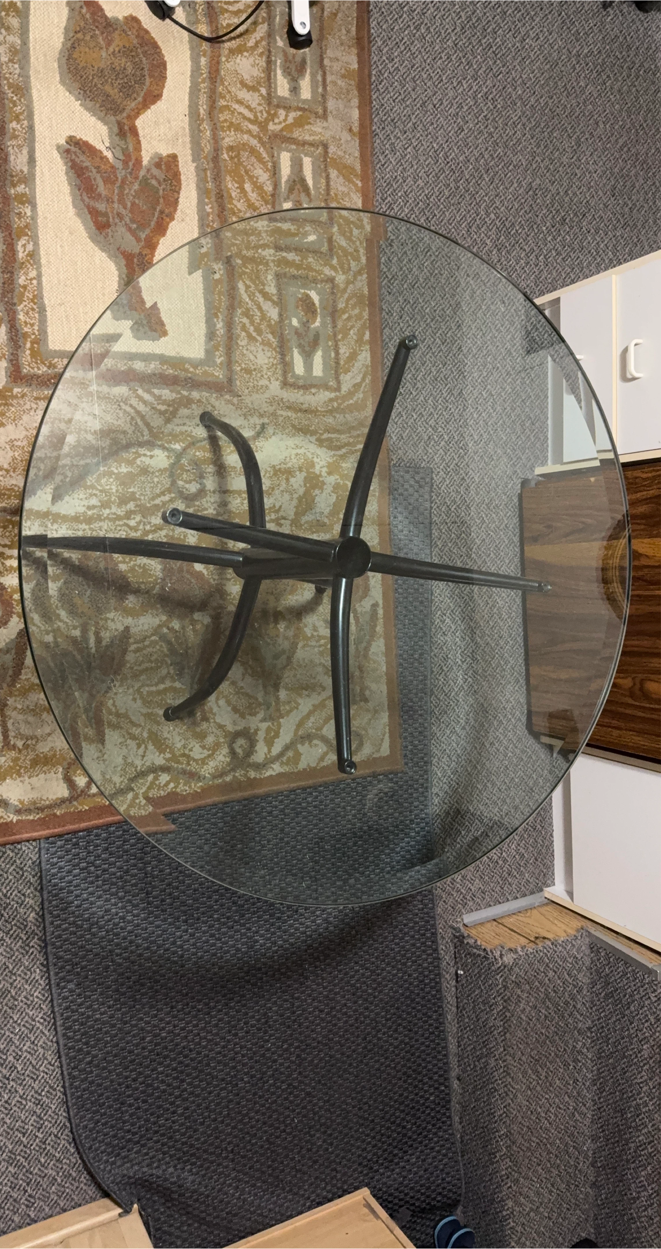 Glass Top Round Coffee Table