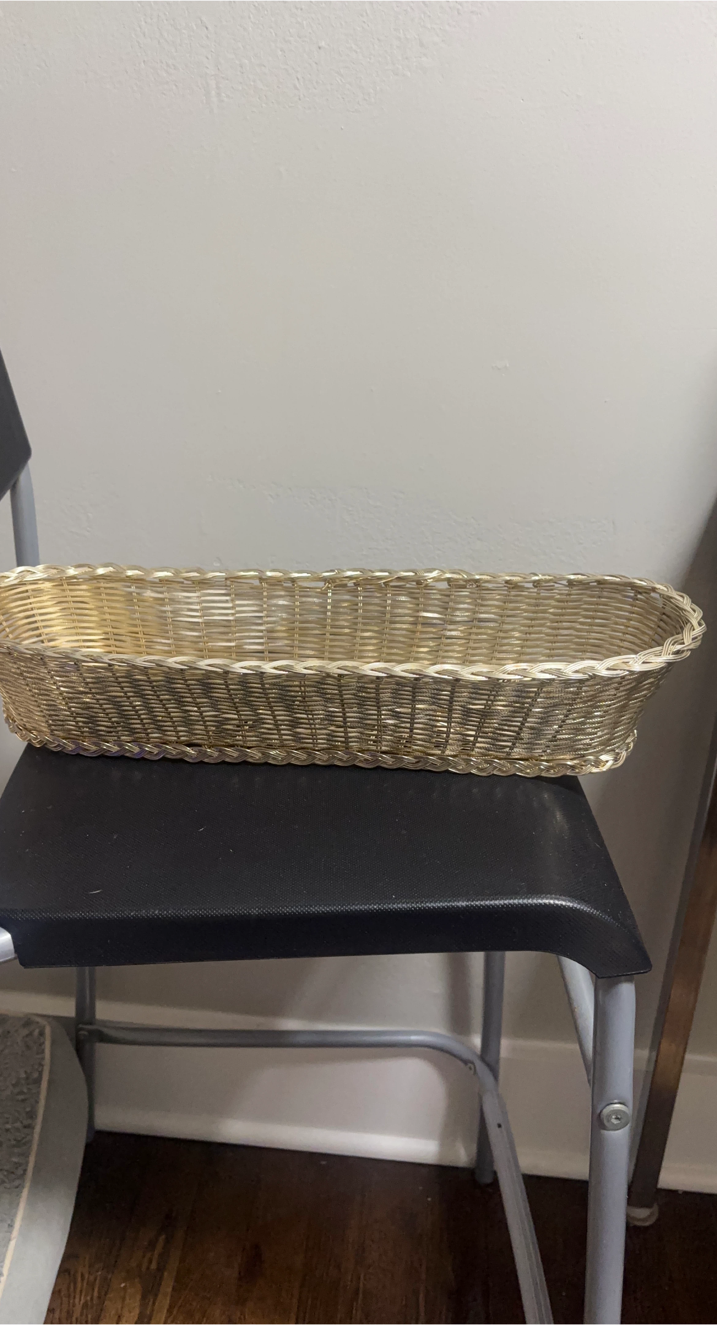 Silver Plated Woven Wire Basket