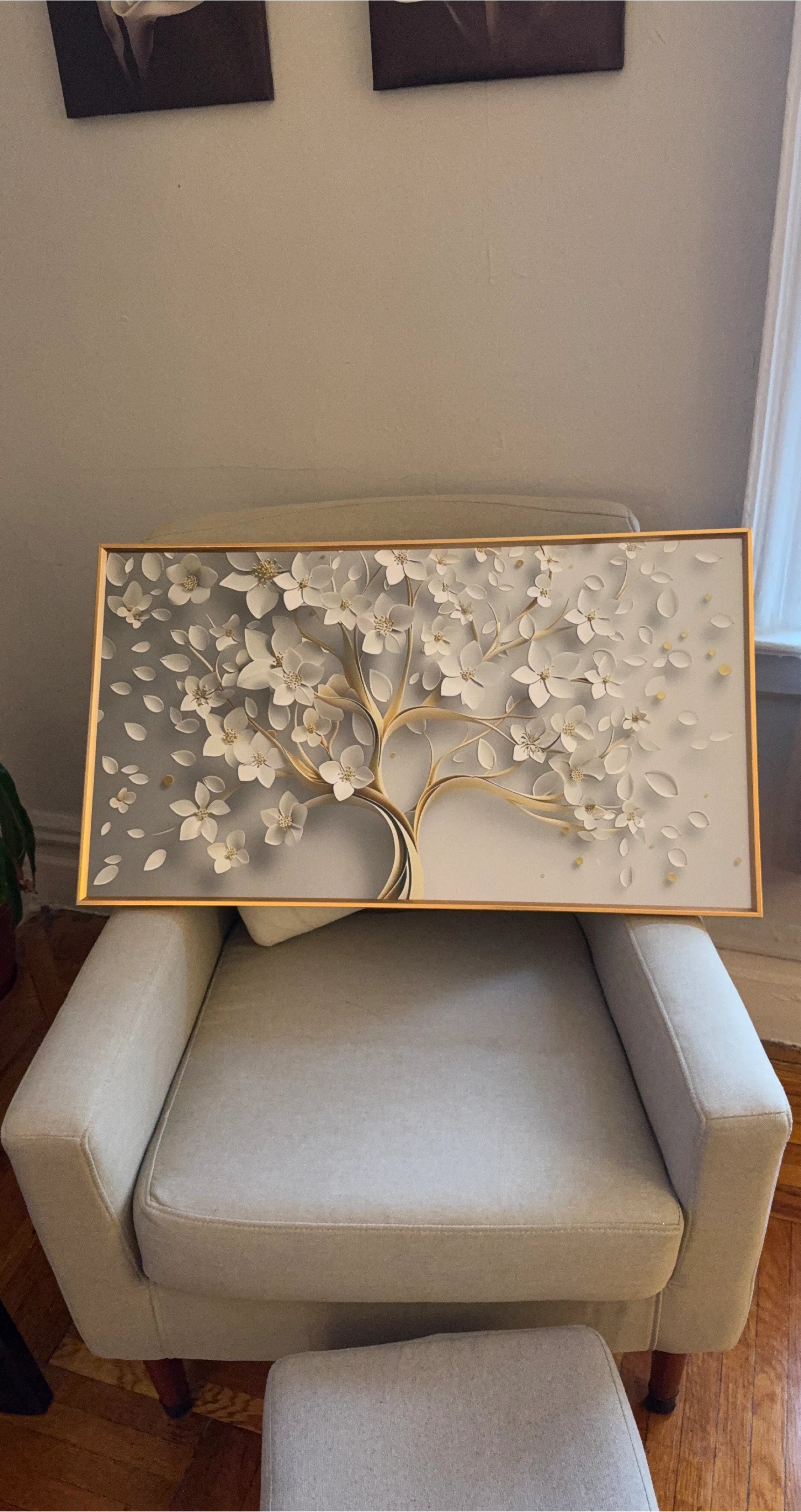 White Cherry Blossom Tree Canvas Wall Art 🥕 - photo 2