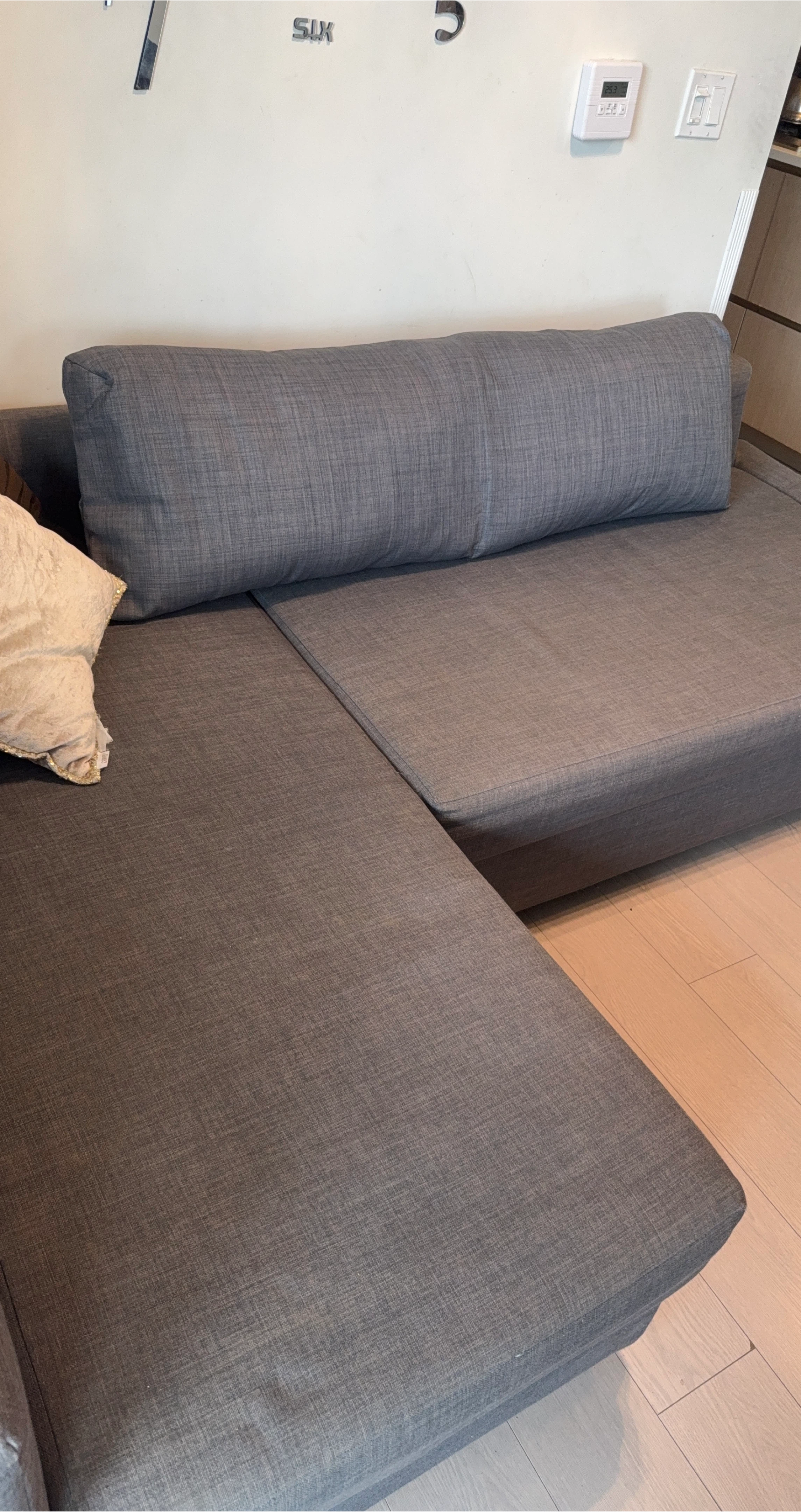 Grey Sectional Sofa with Storage Chaise