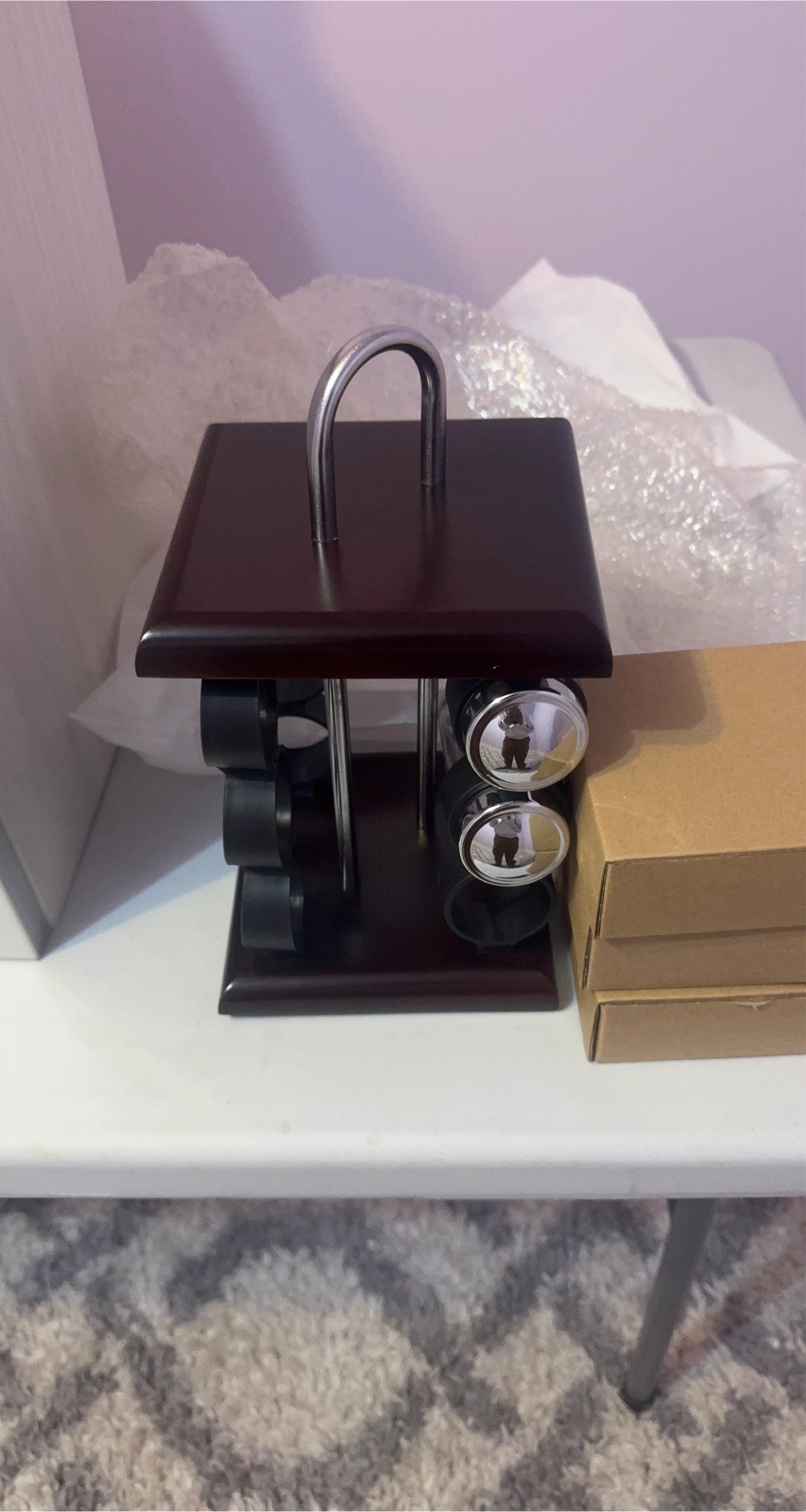 Wooden Spice Rack with Glass Jars