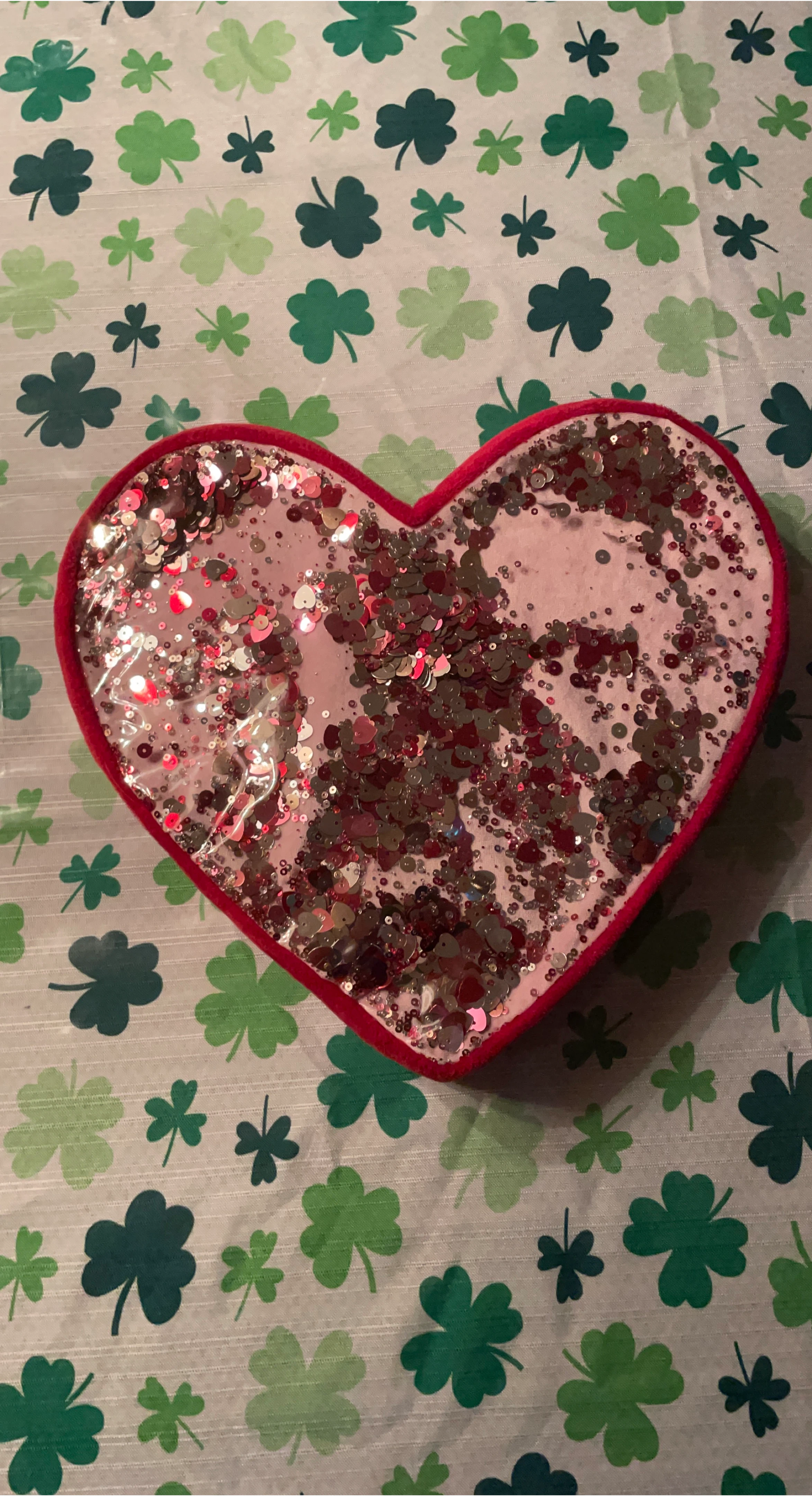Heart Shaped Sequin Confetti Pillow 🥕