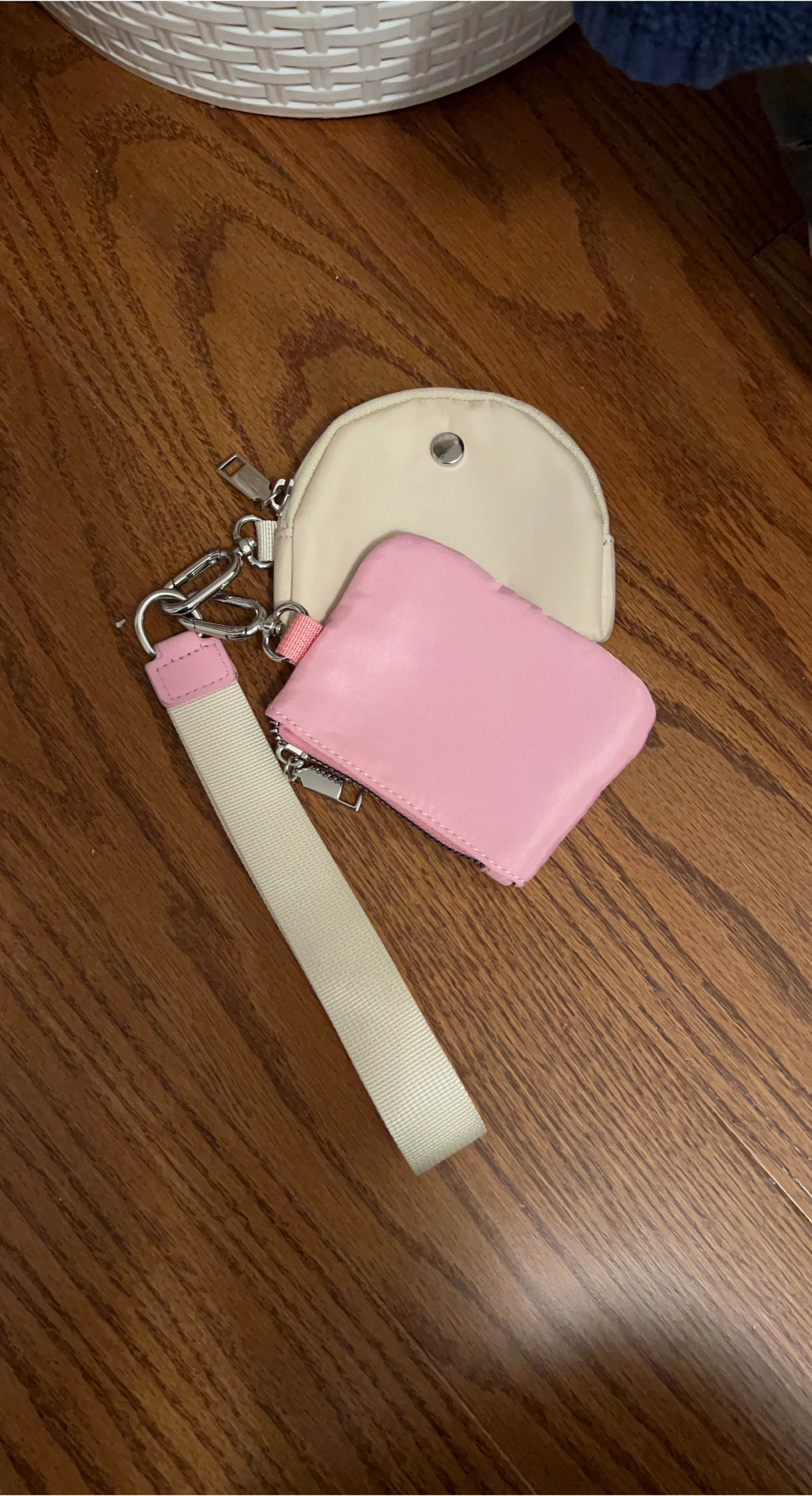 Pink and Cream Cosmetic Pouch Set