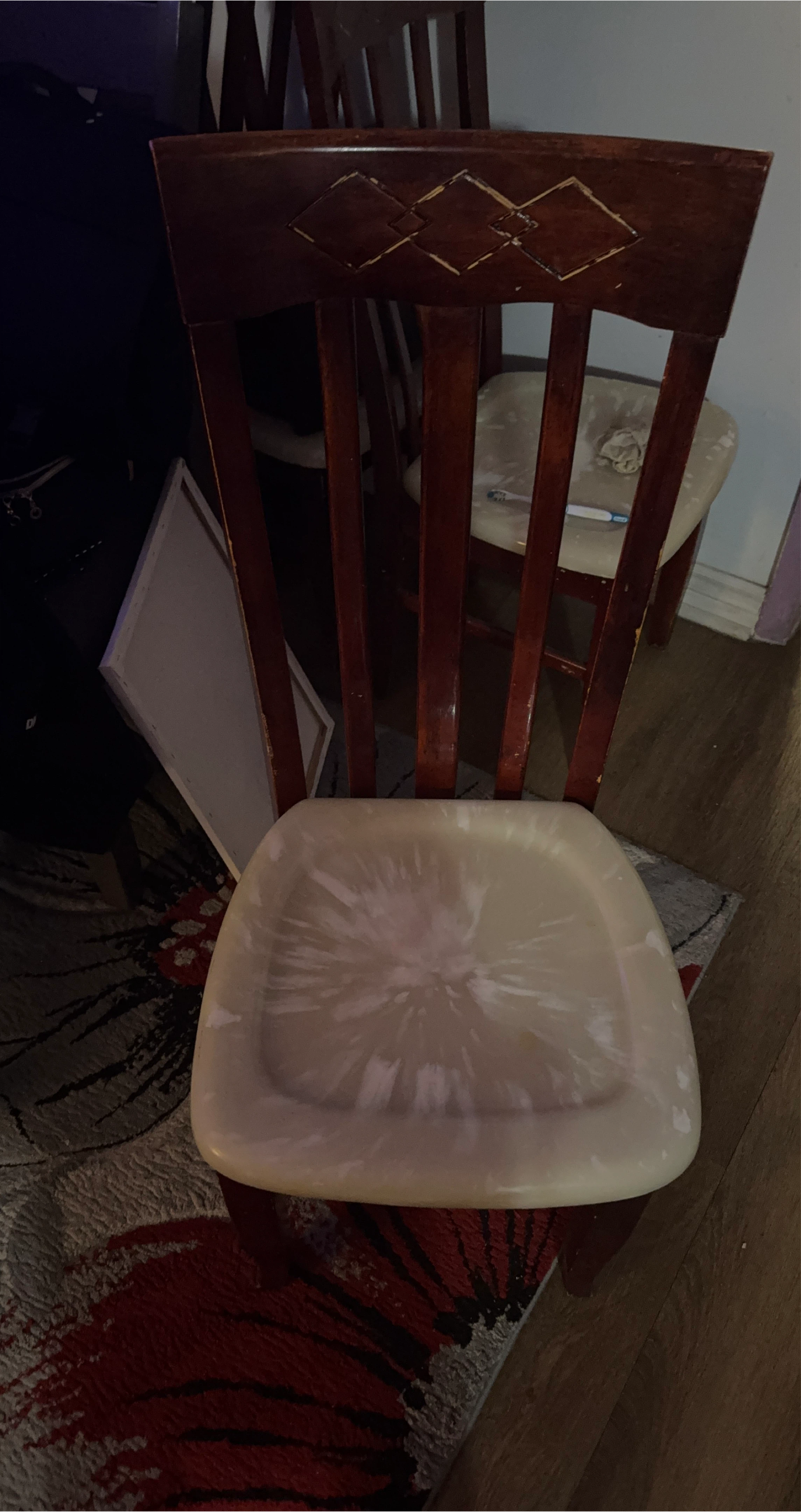 Wooden Dining Chair with Upholstered Seat