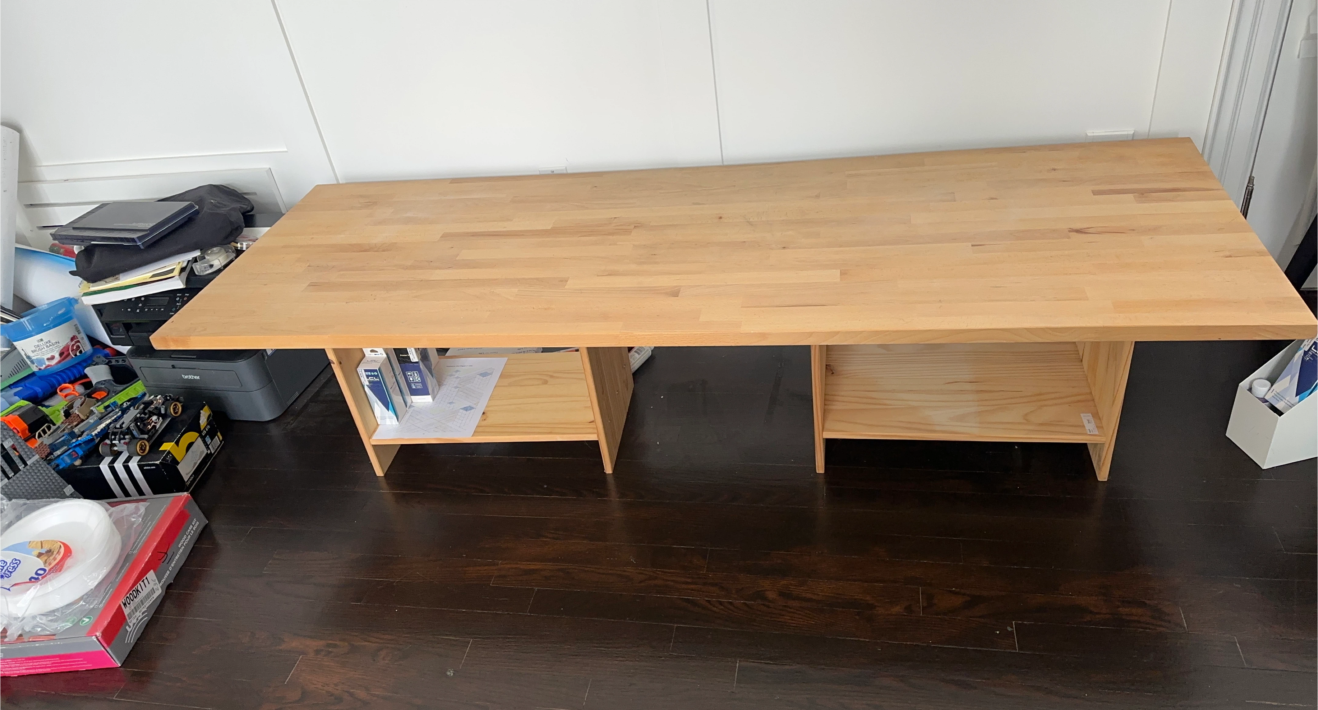 Wooden TV table with Shelves