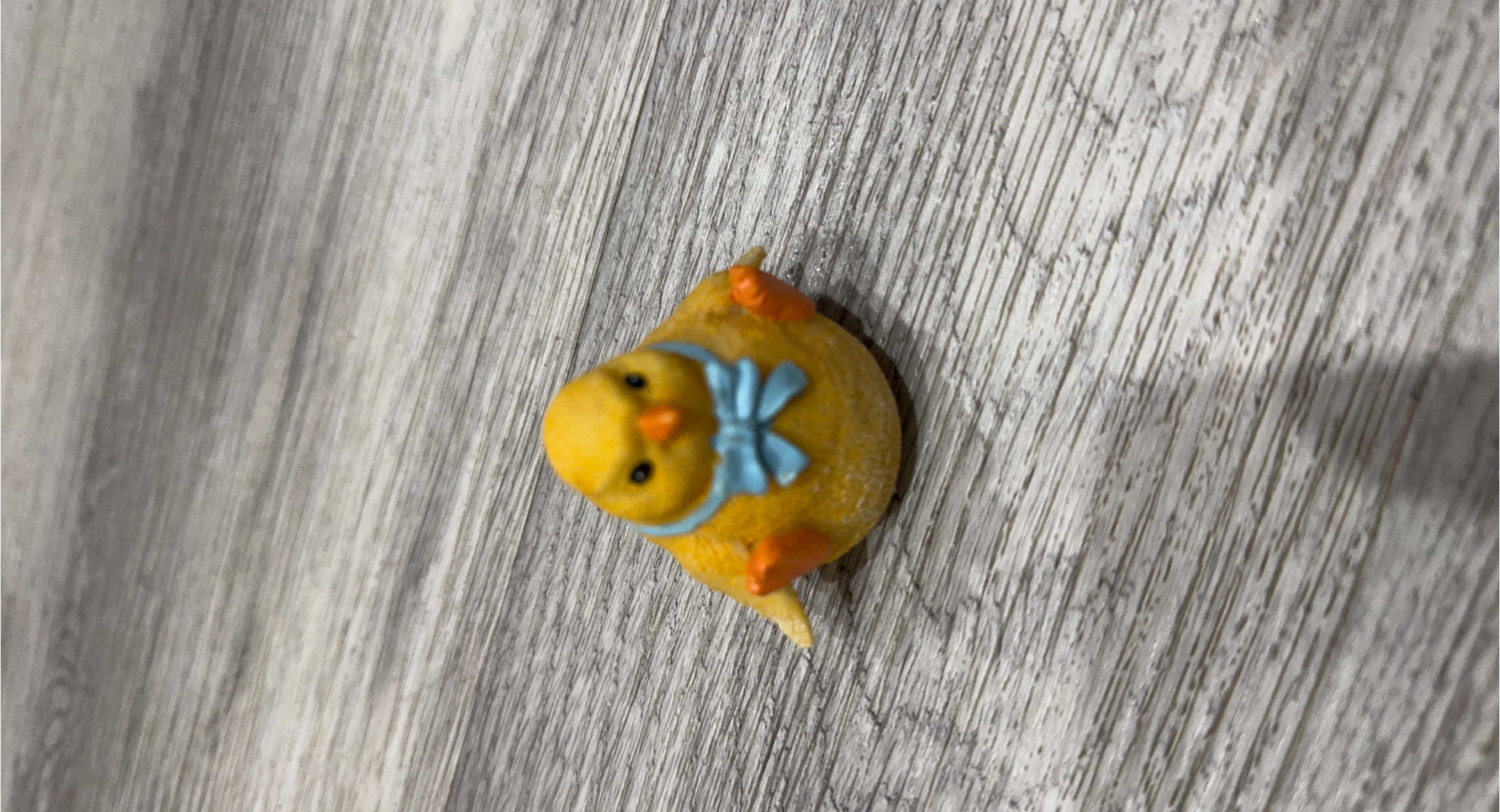 Easter Chick Figurine with Blue Bow