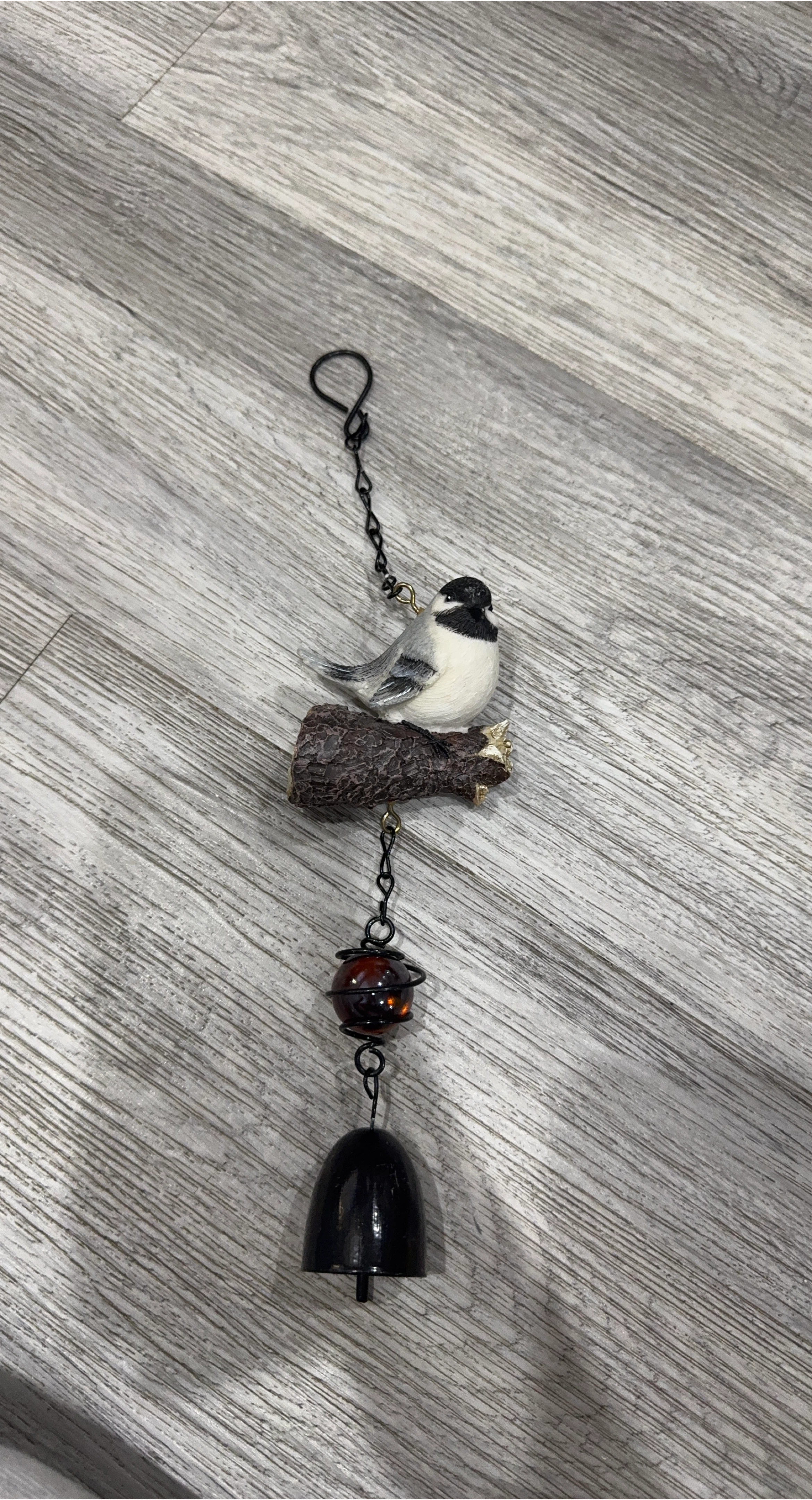 Chickadee Bird with Bell Wind Chime
