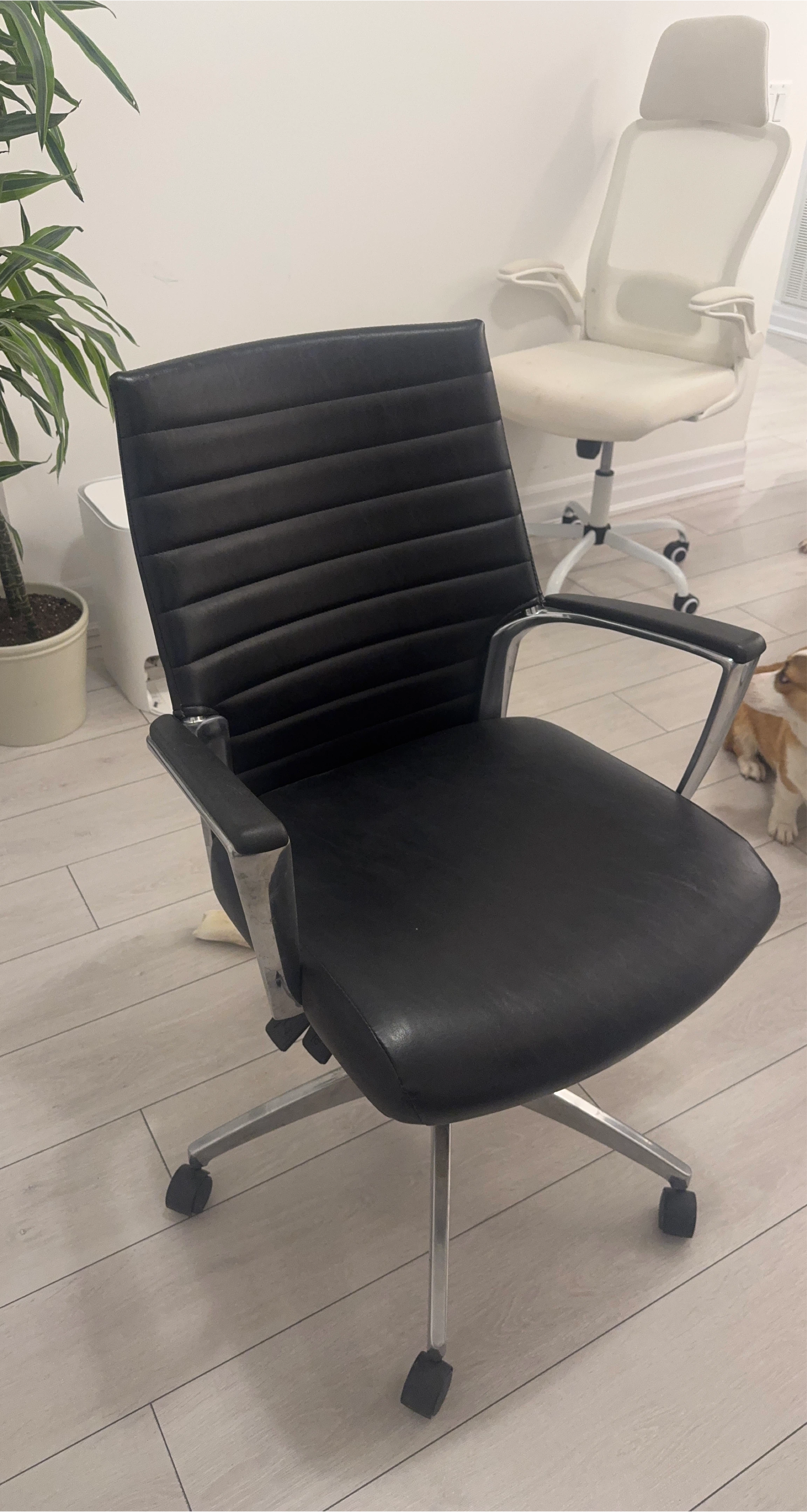 Black Faux Leather Office Chair