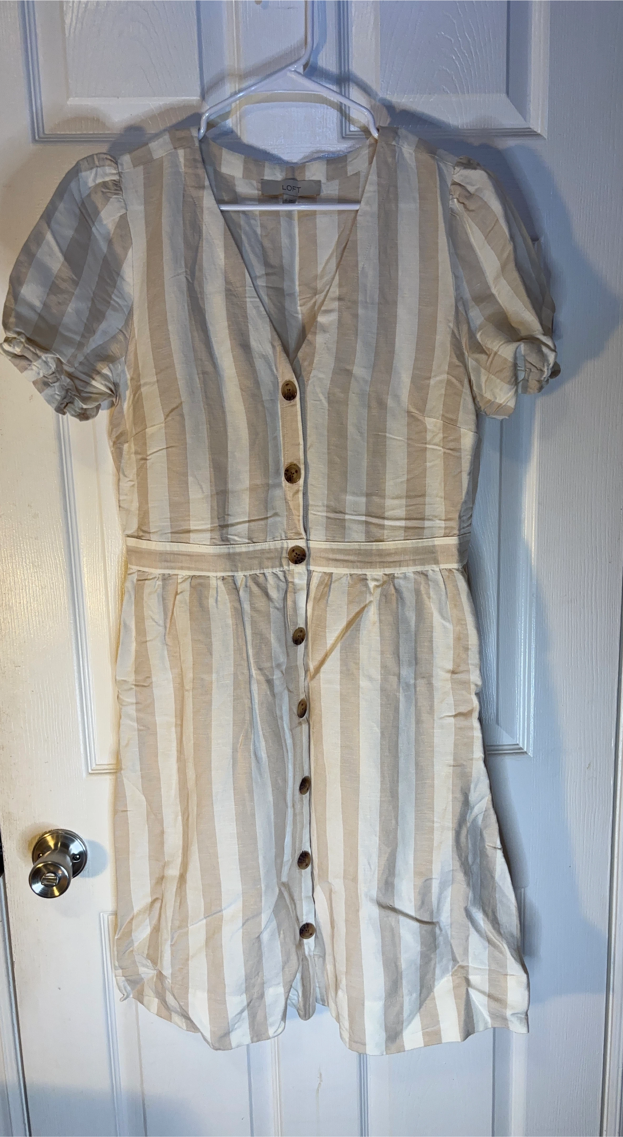 LOFT Striped Button-Up Dress