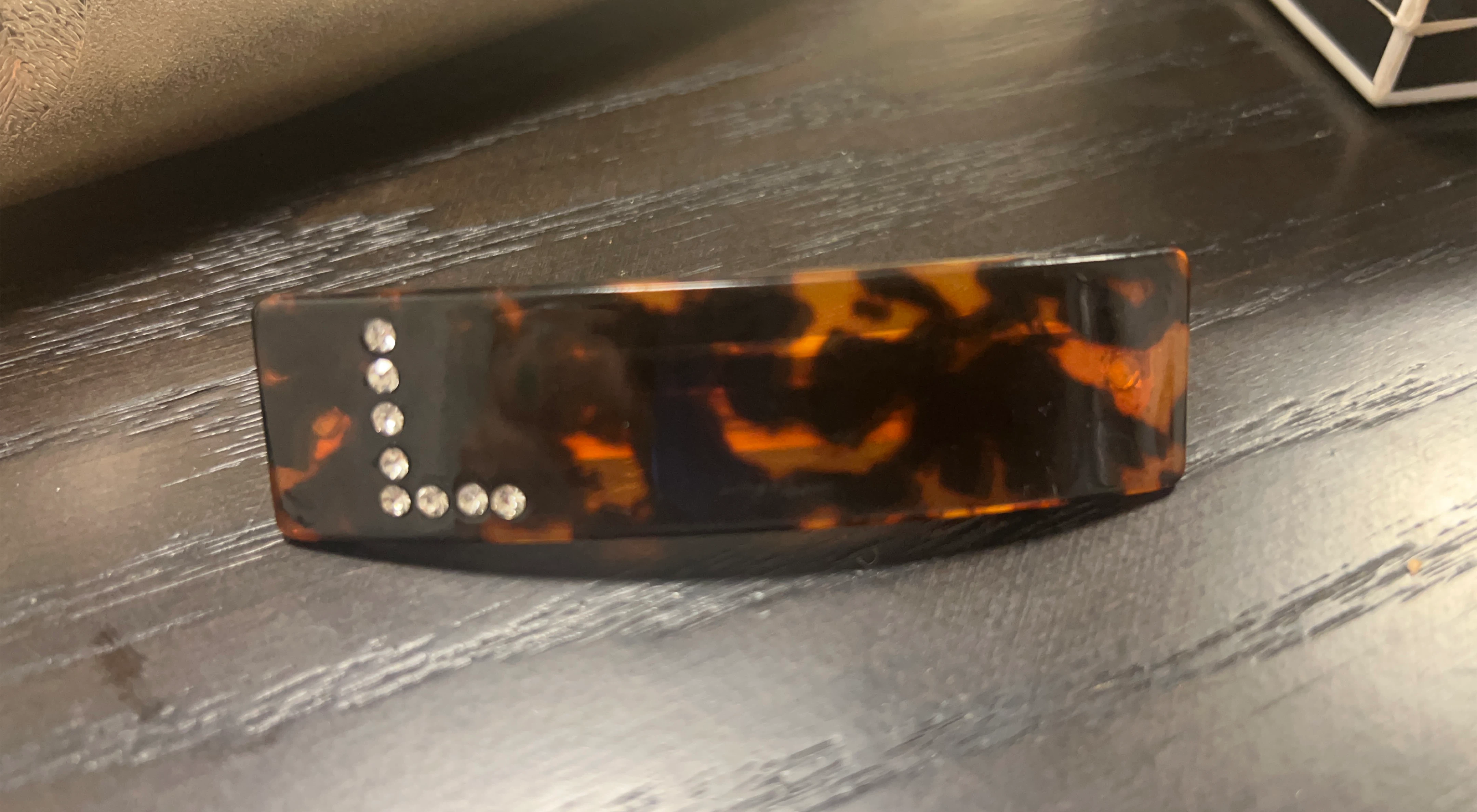Tortoiseshell Hair Clip with Rhinestones