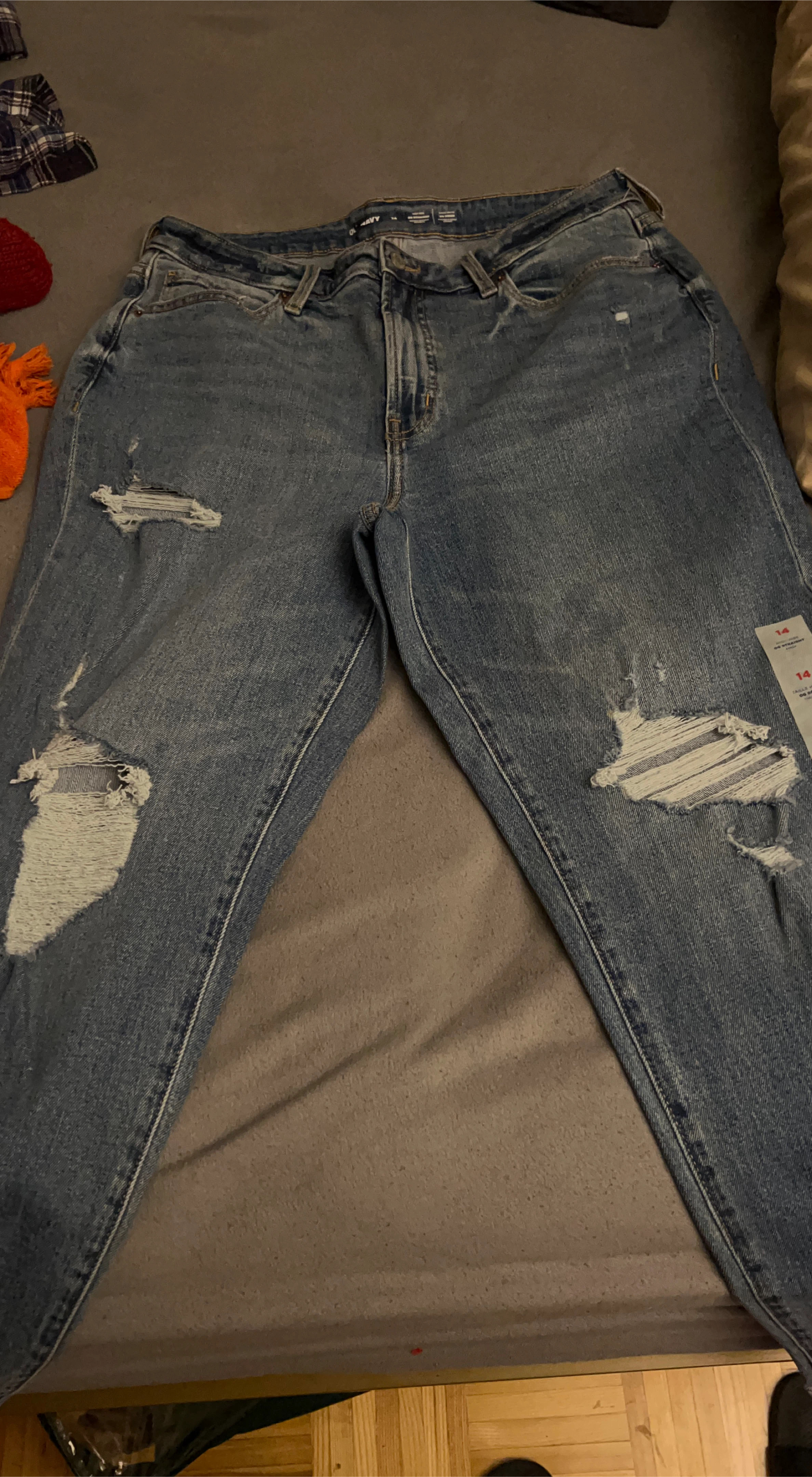 Old Navy Distressed Boyfriend Jeans og straight- Size 14