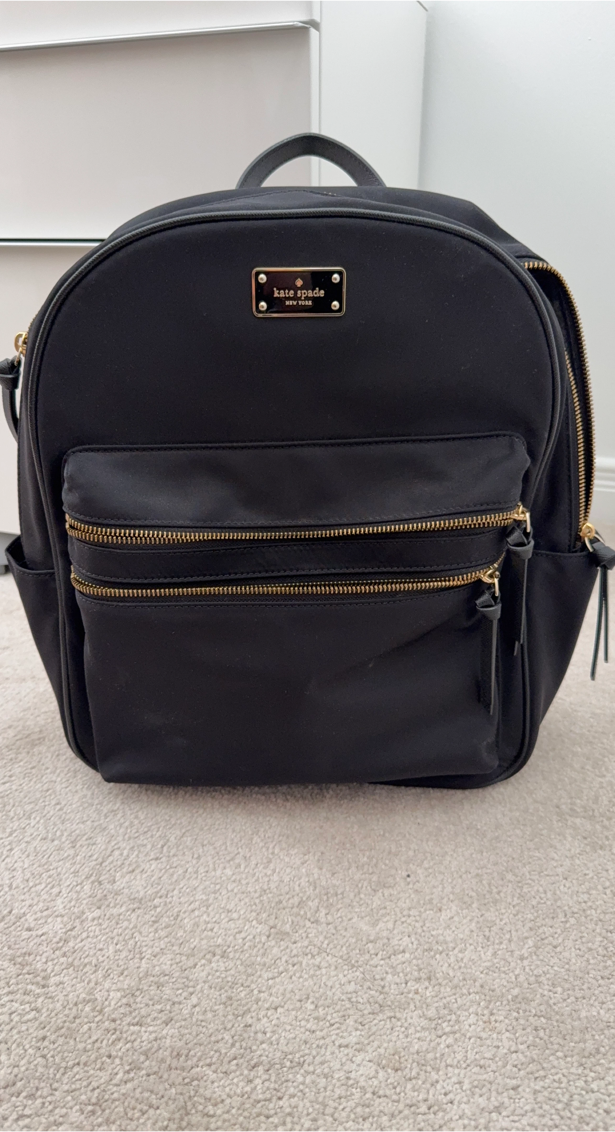 Kate Spade Black Nylon Backpack
