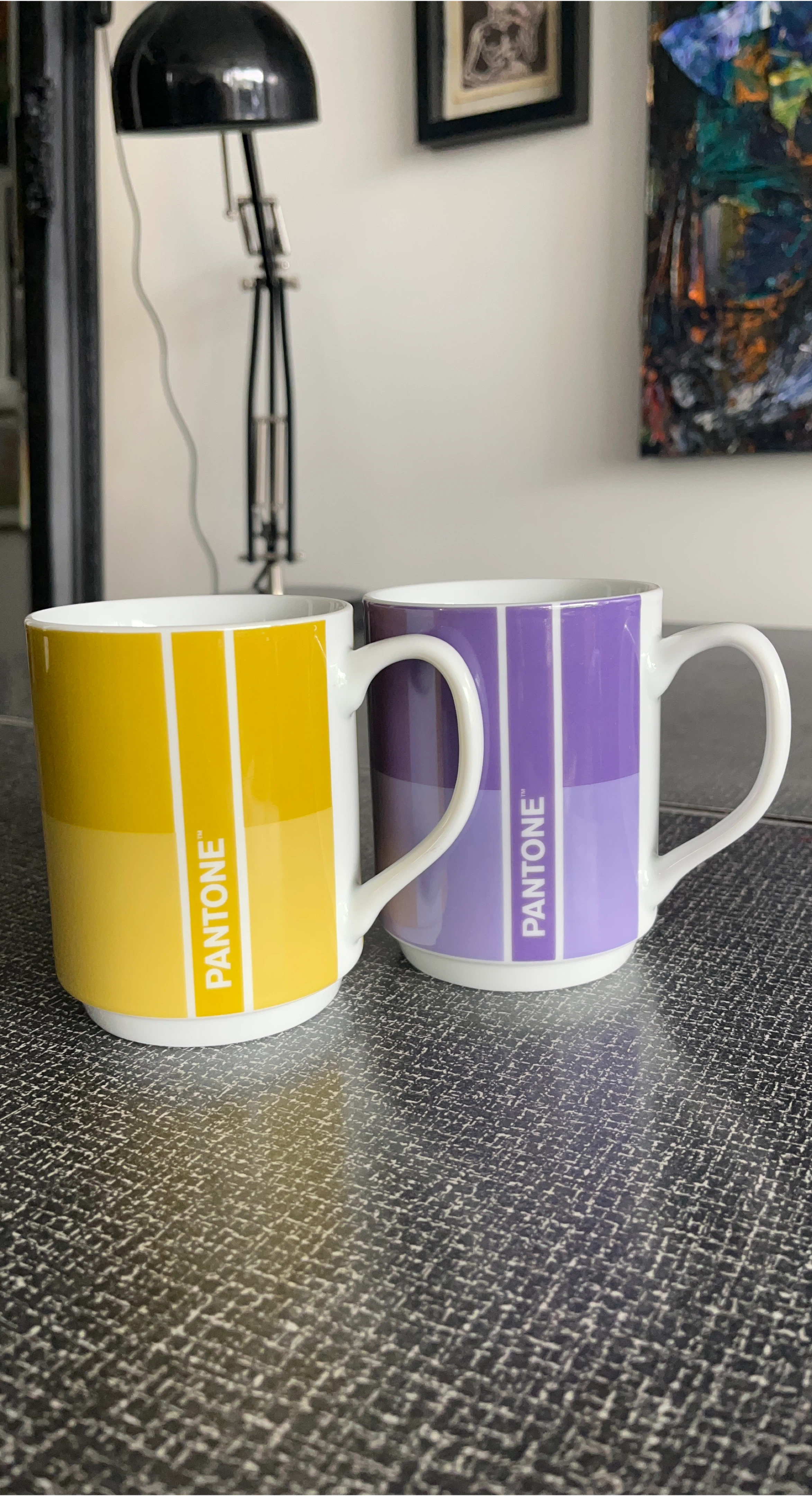 Pantone Mugs - Yellow and Purple Set
