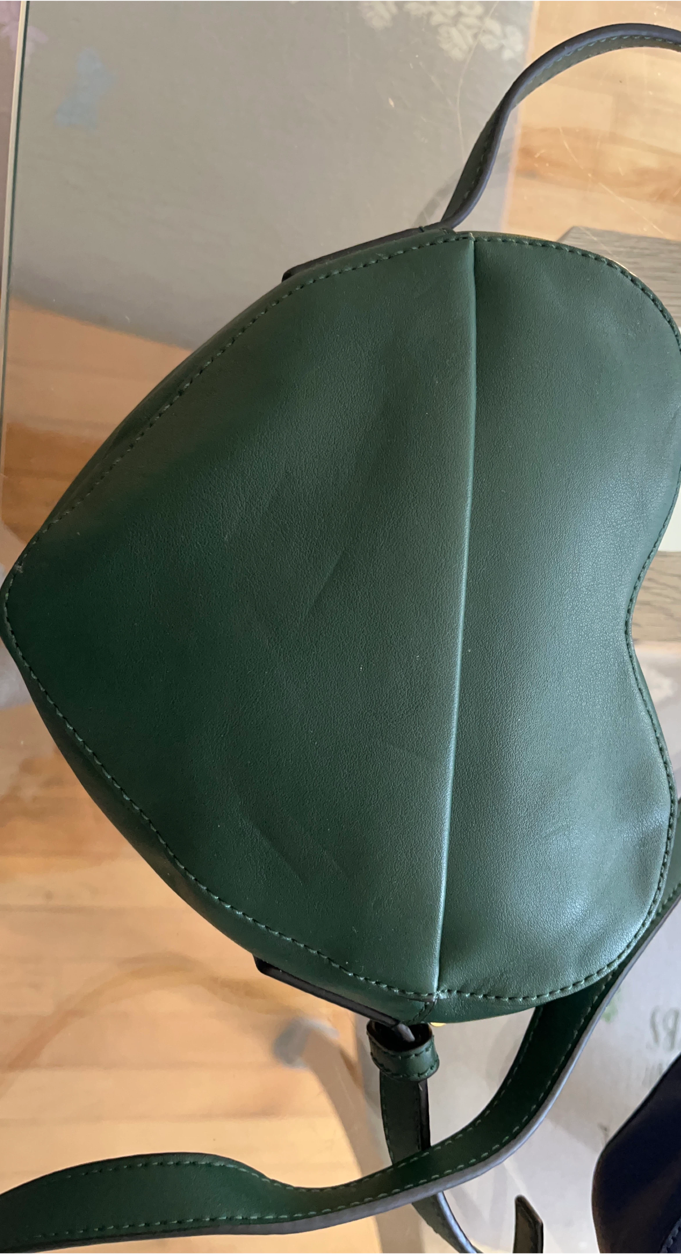 Green heart-shaped purse