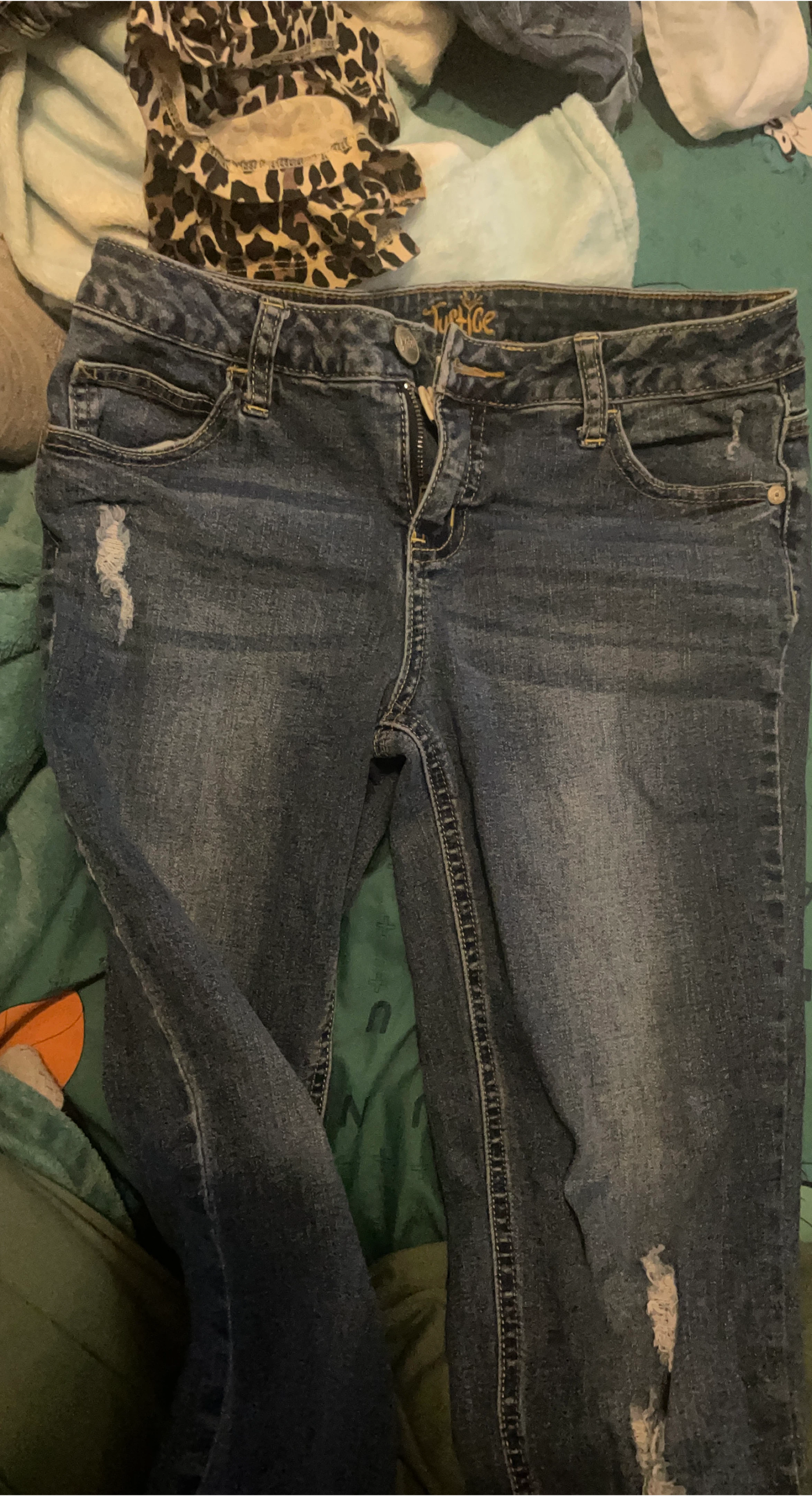 Justice Girls Distressed Denim Jeans