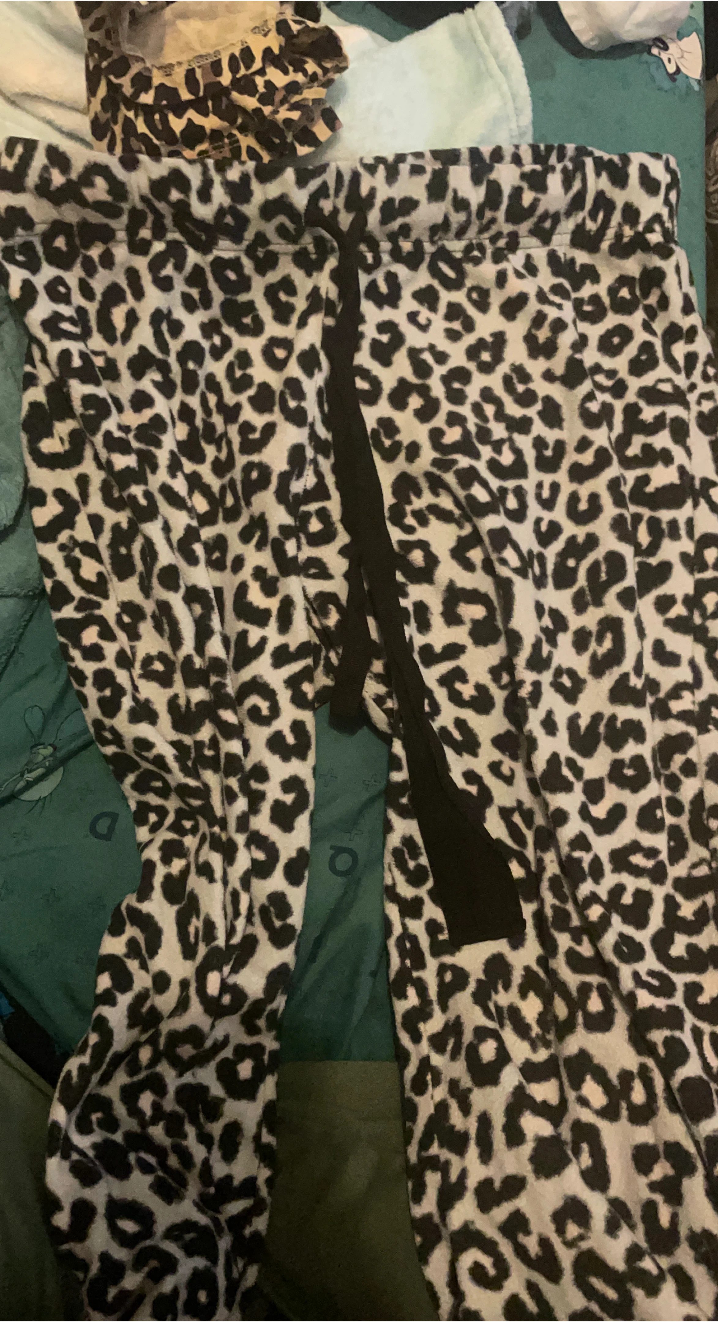 Leopard Print Fleece Pajama Pants