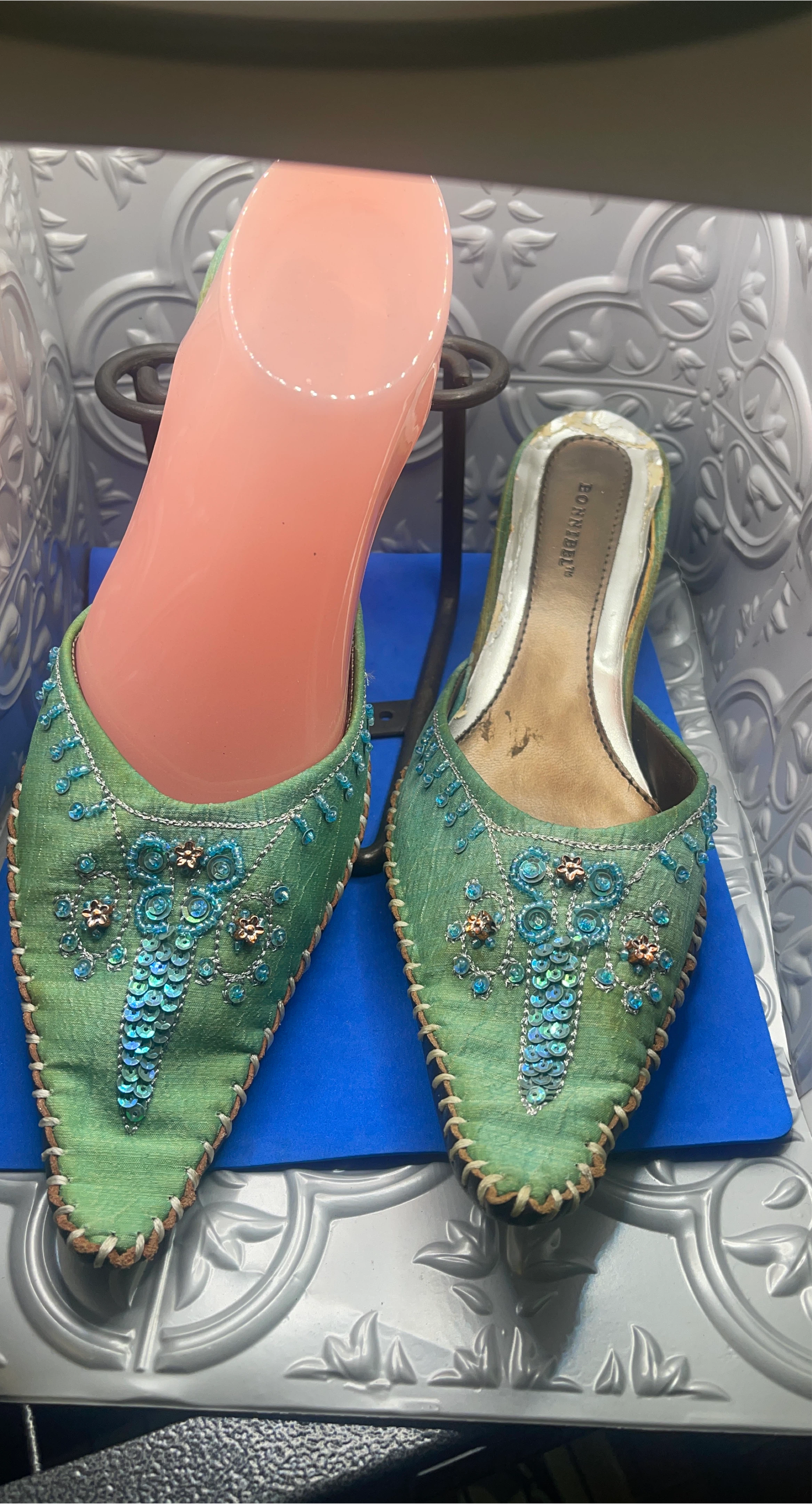 Bonnibel Embellished Mules - Green