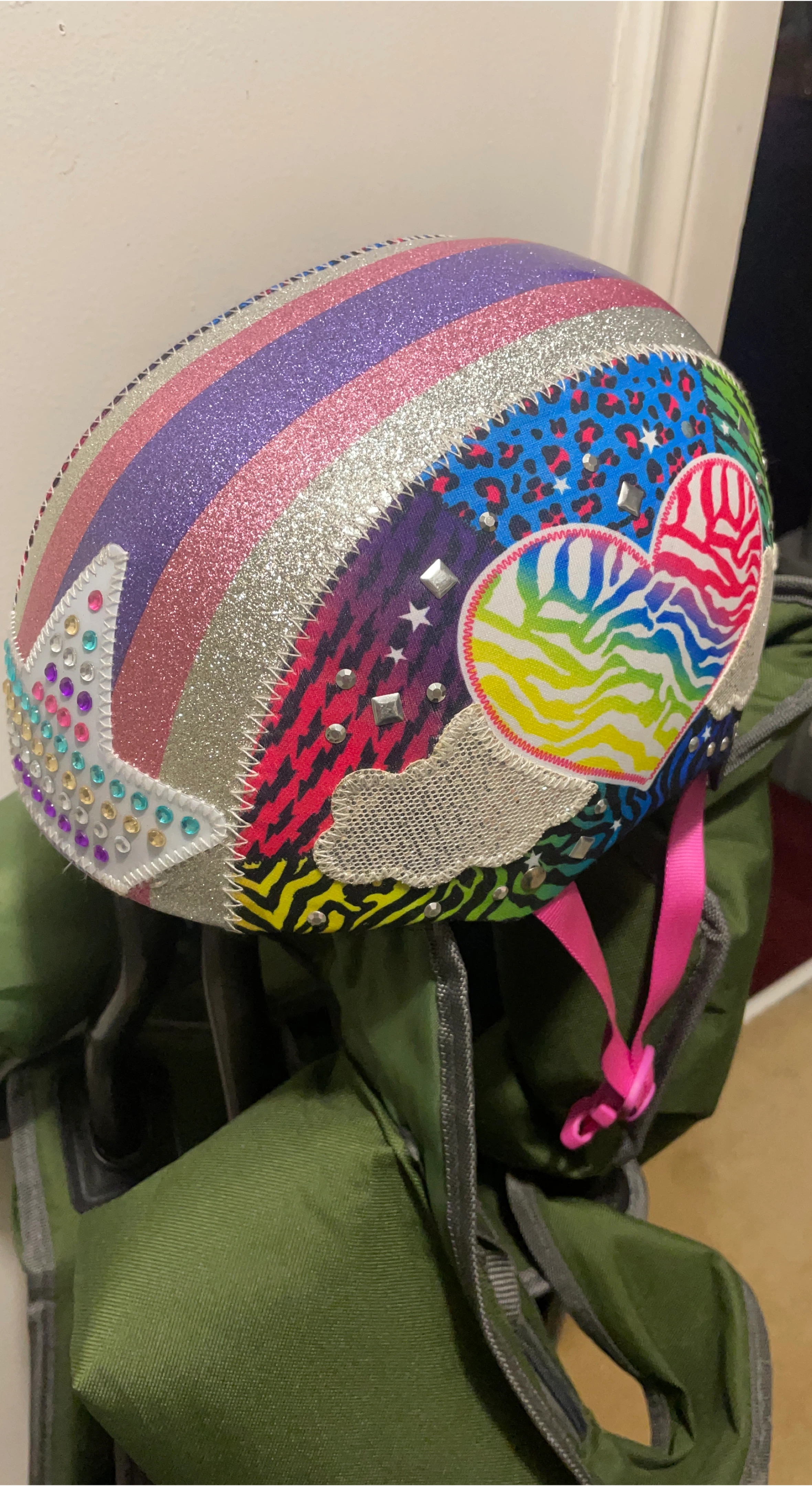 Kids Sparkle Heart Helmet Size S