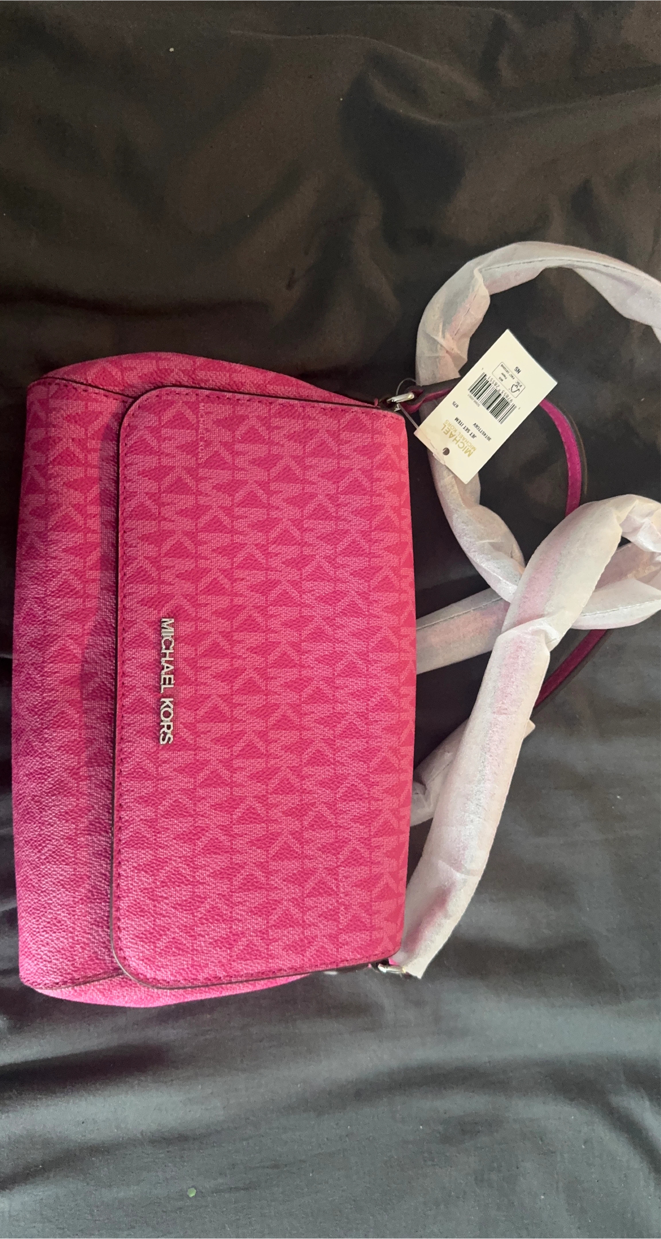 Michael Kors Pink MK Logo Crossbody Bag