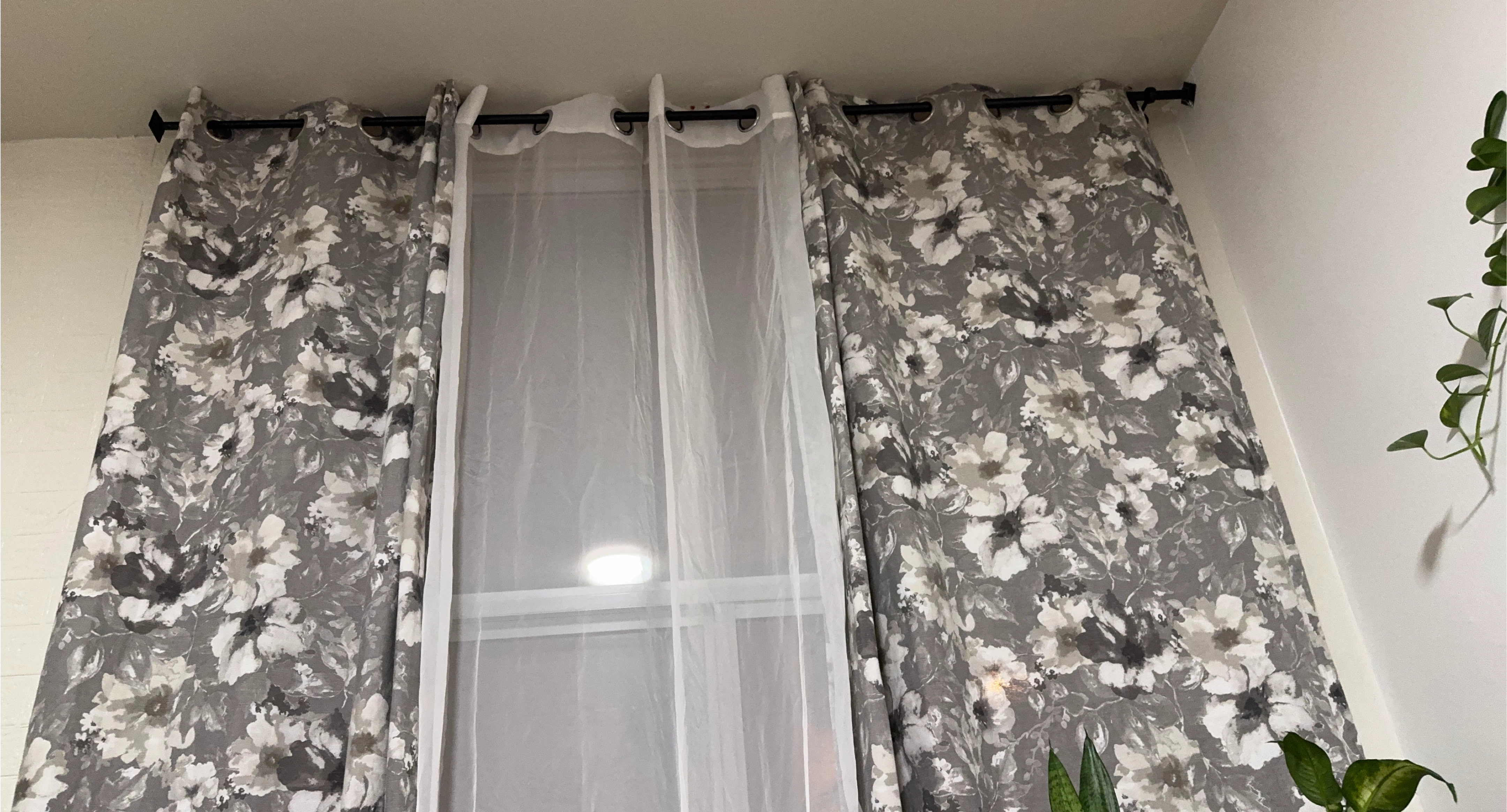 Floral Grey Curtains