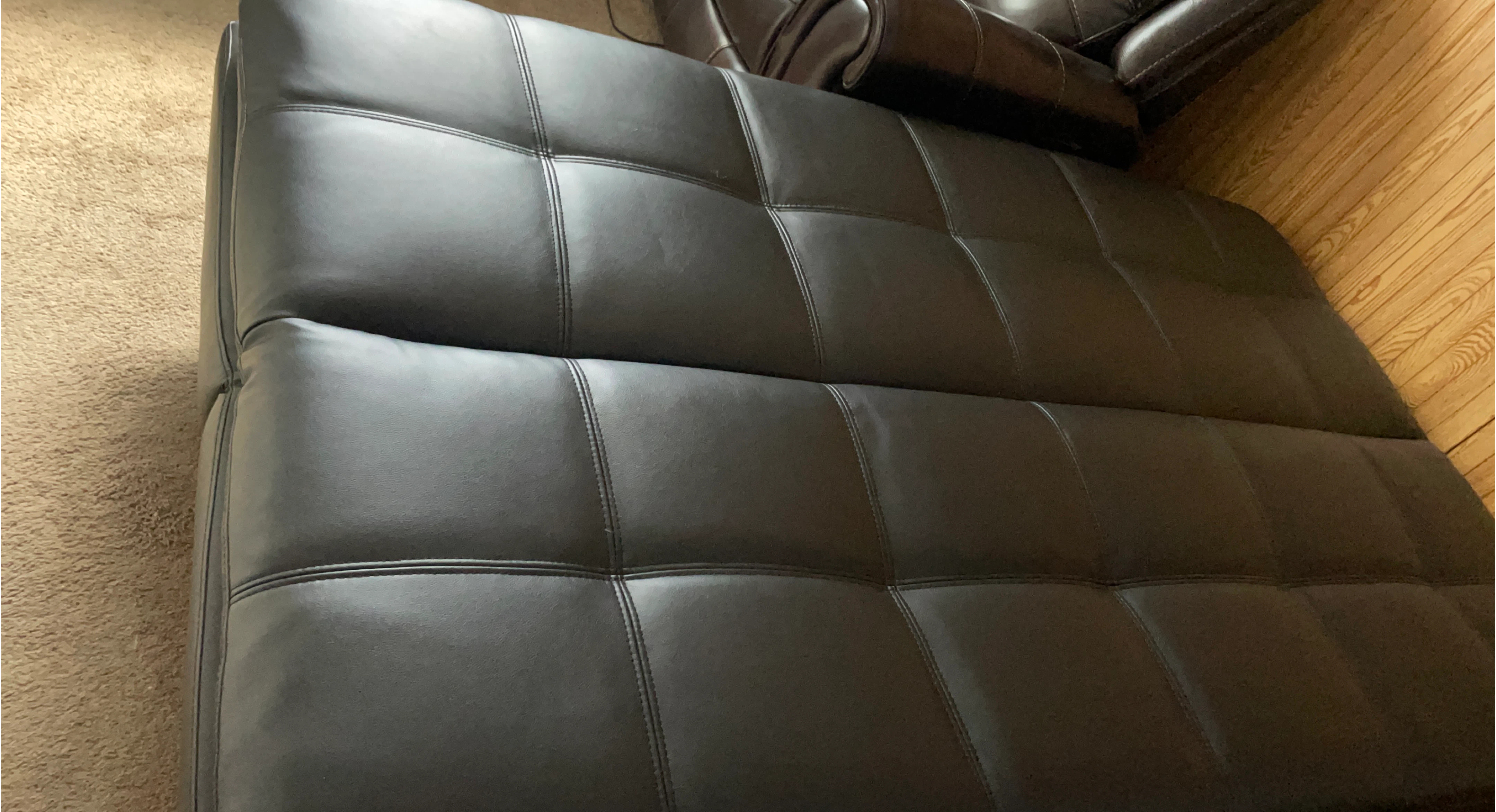 Tufted Faux Leather Loveseat