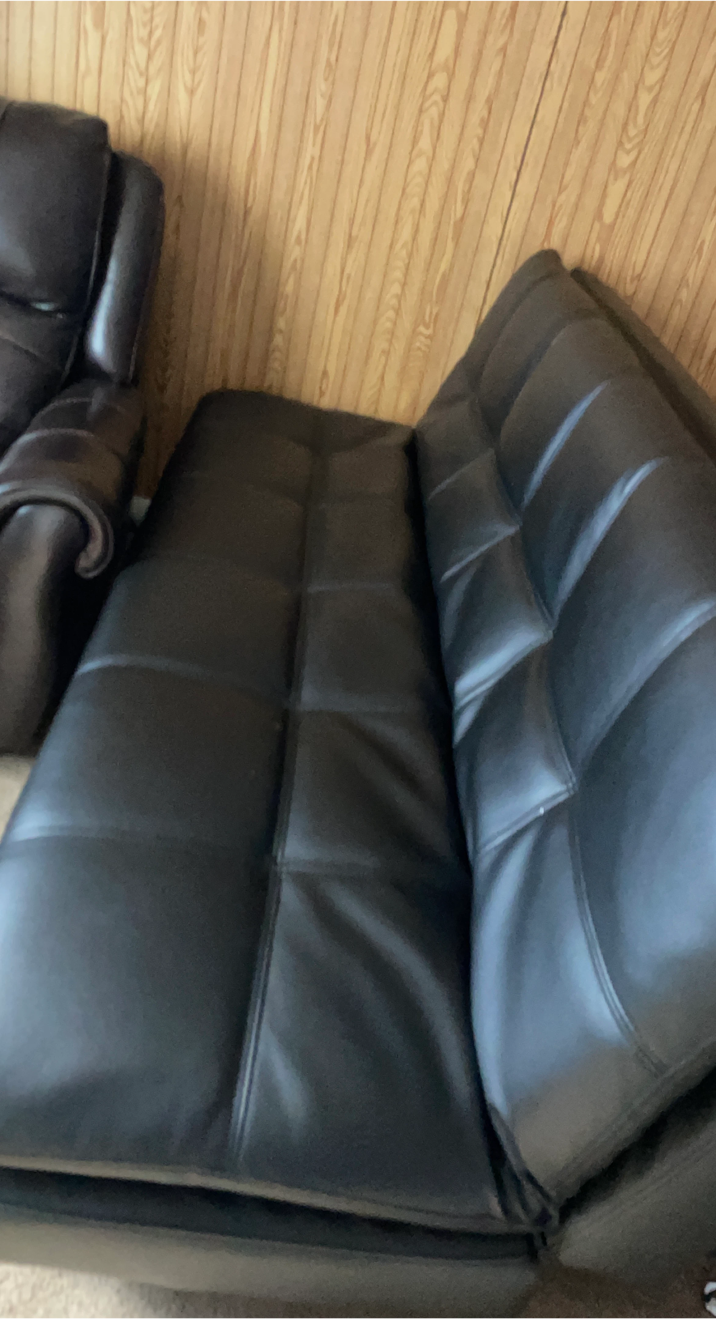 Black Faux Leather Loveseat Sofa