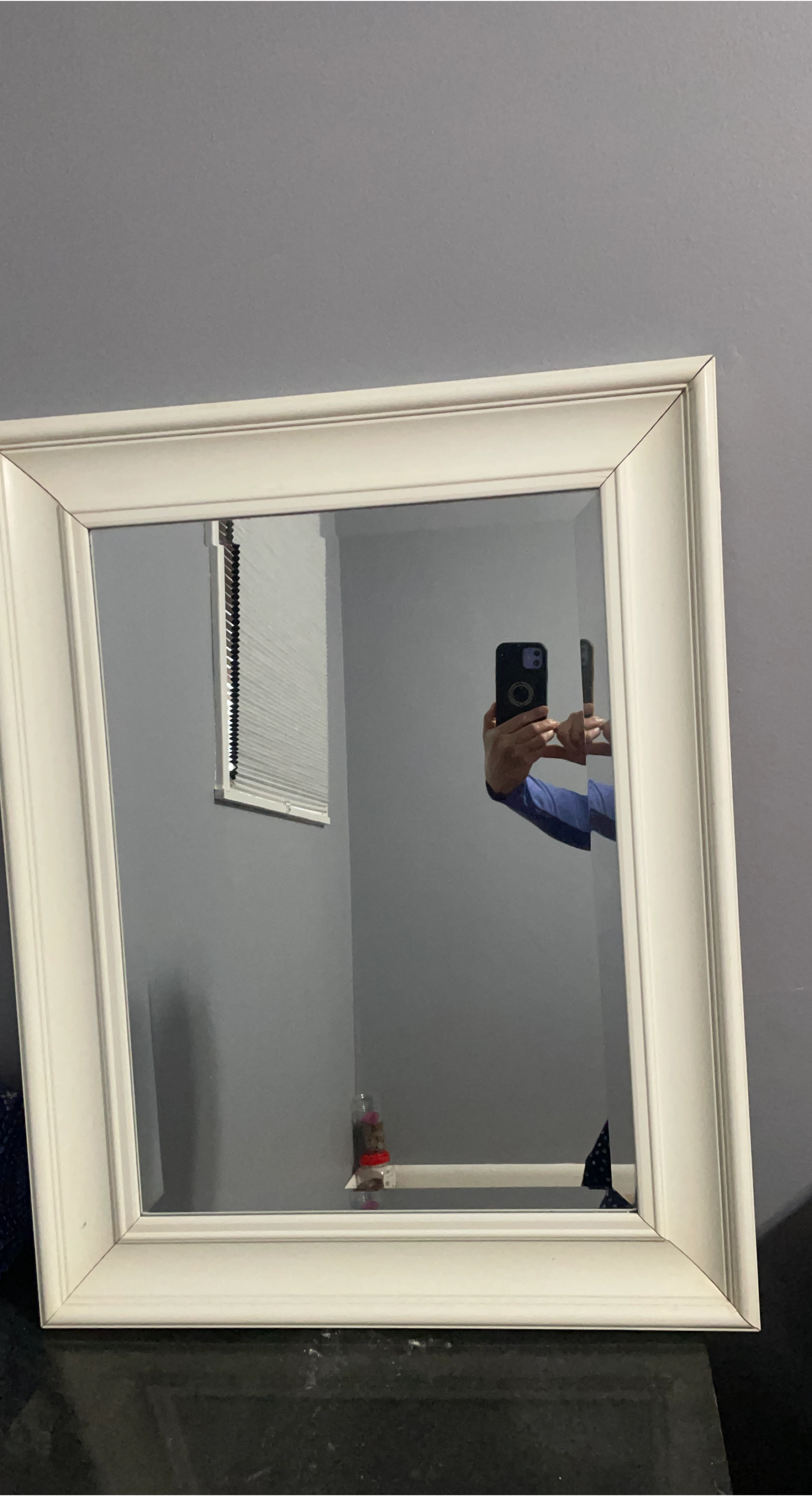 Cream Beveled Mirror with Decorative Frame