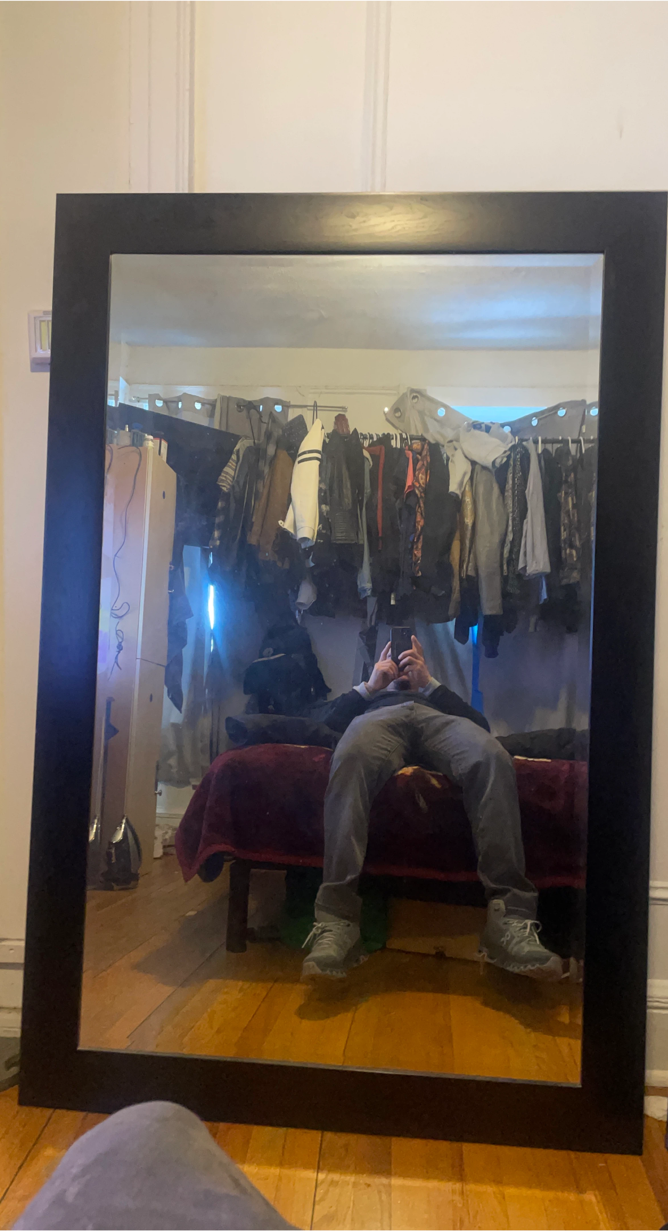 Large Black Framed Mirror