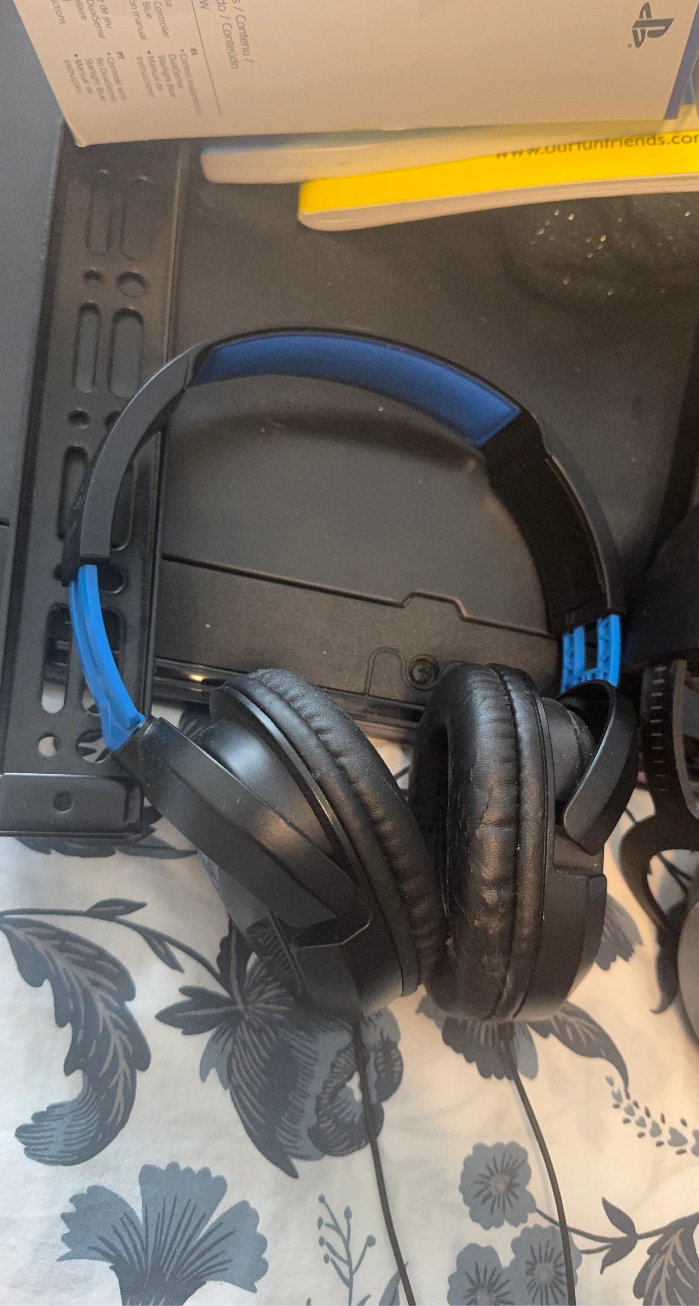 Black and Blue Over-Ear Headphones