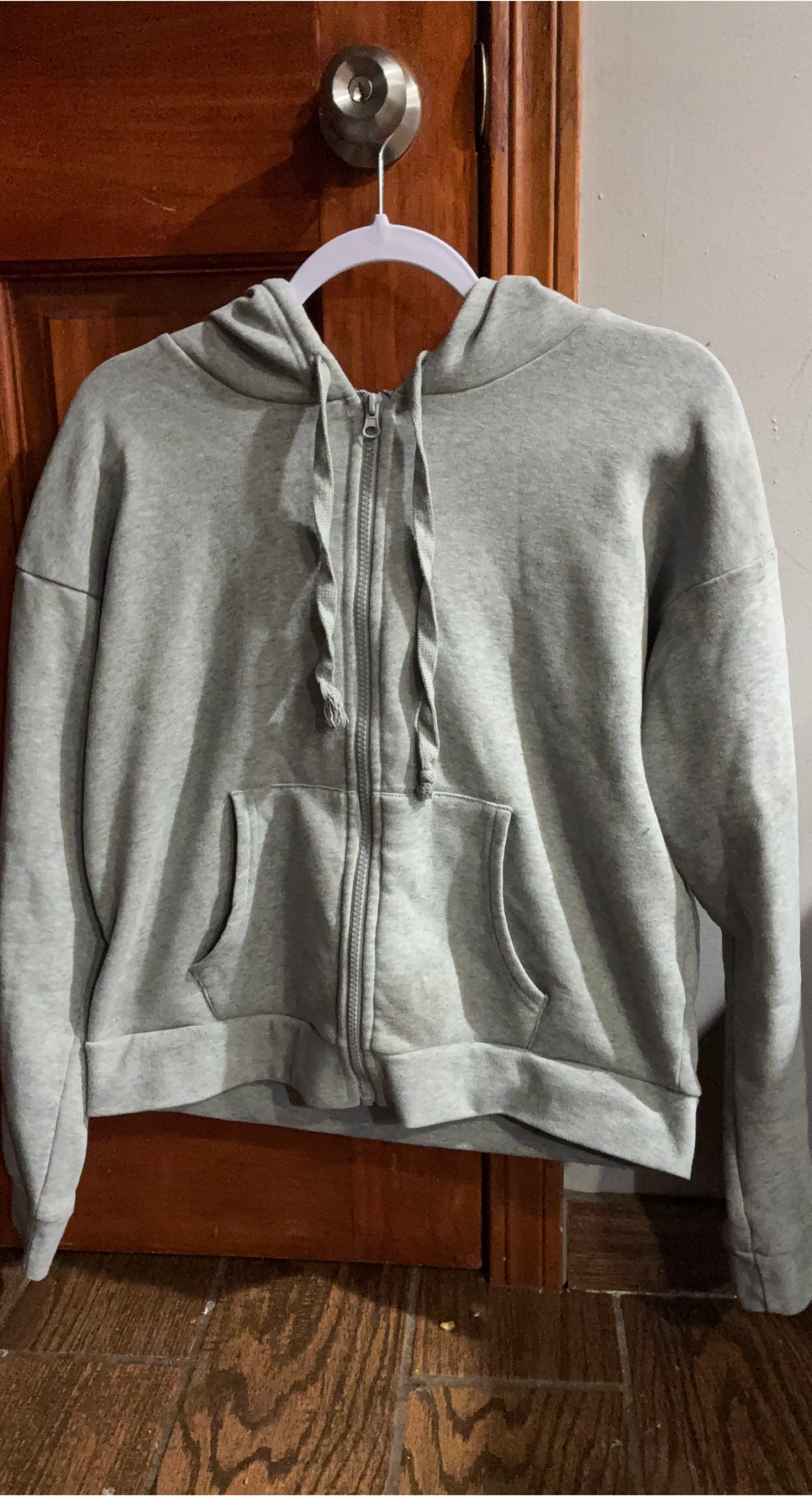 Jolie & Joy Grey Zip-Up Hoodie - Large
