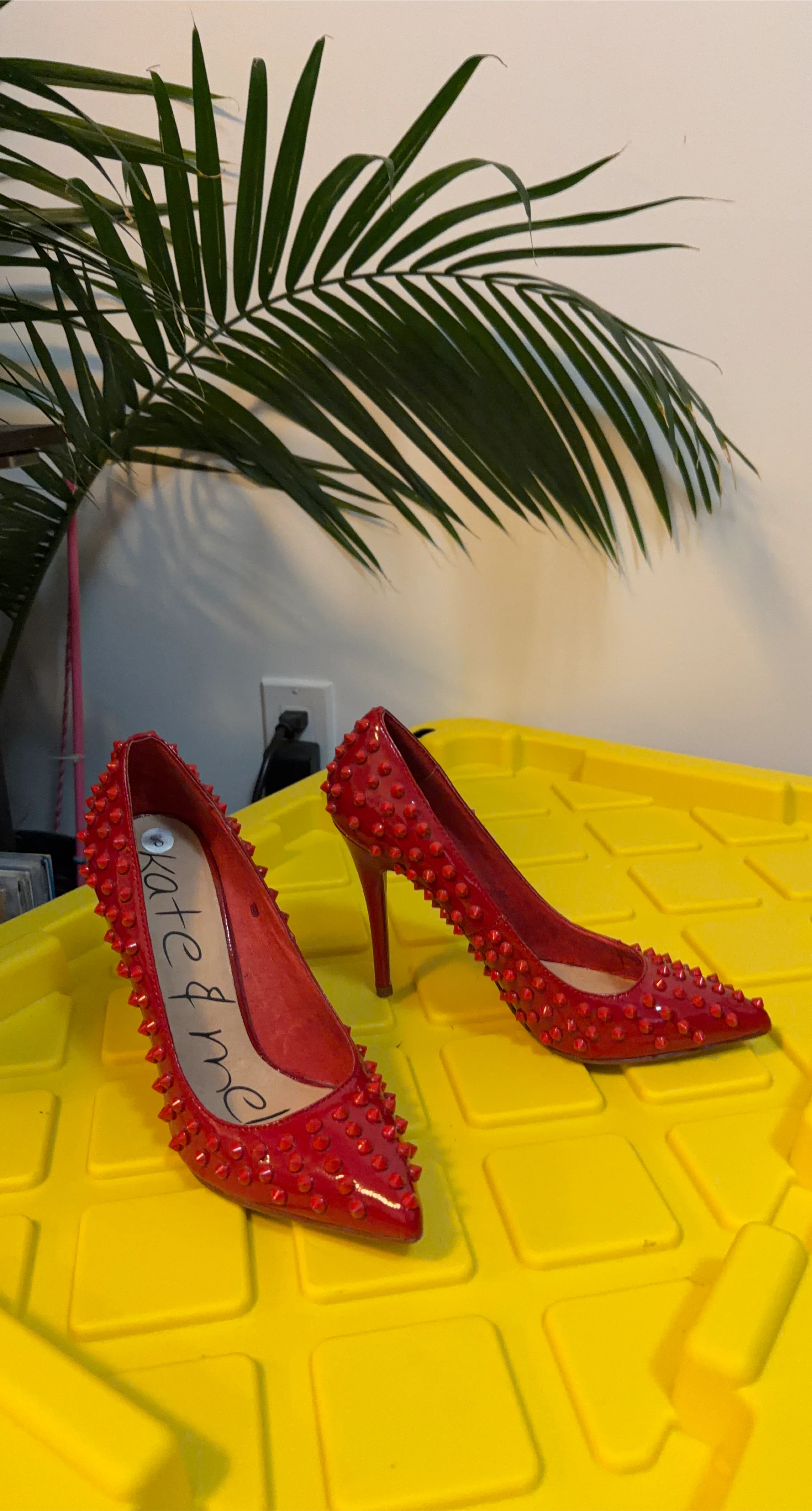 Red Kate & Mel Studded Stiletto Heels - photo 2