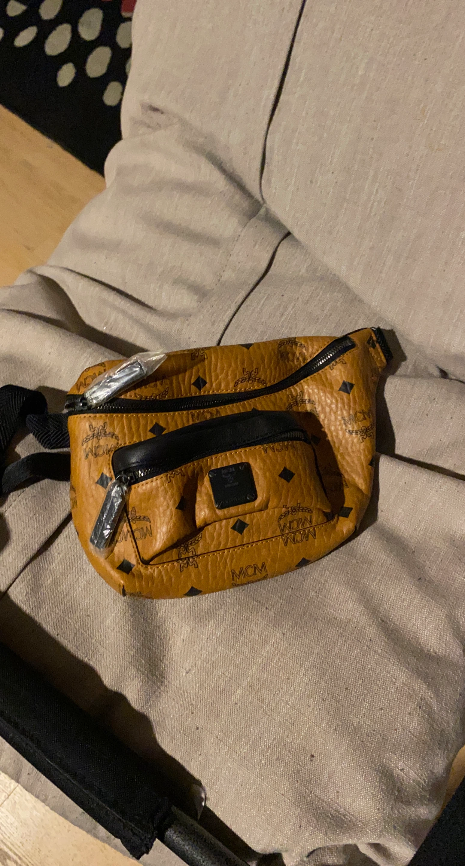 MCM Visetos Belt Bag - Cognac