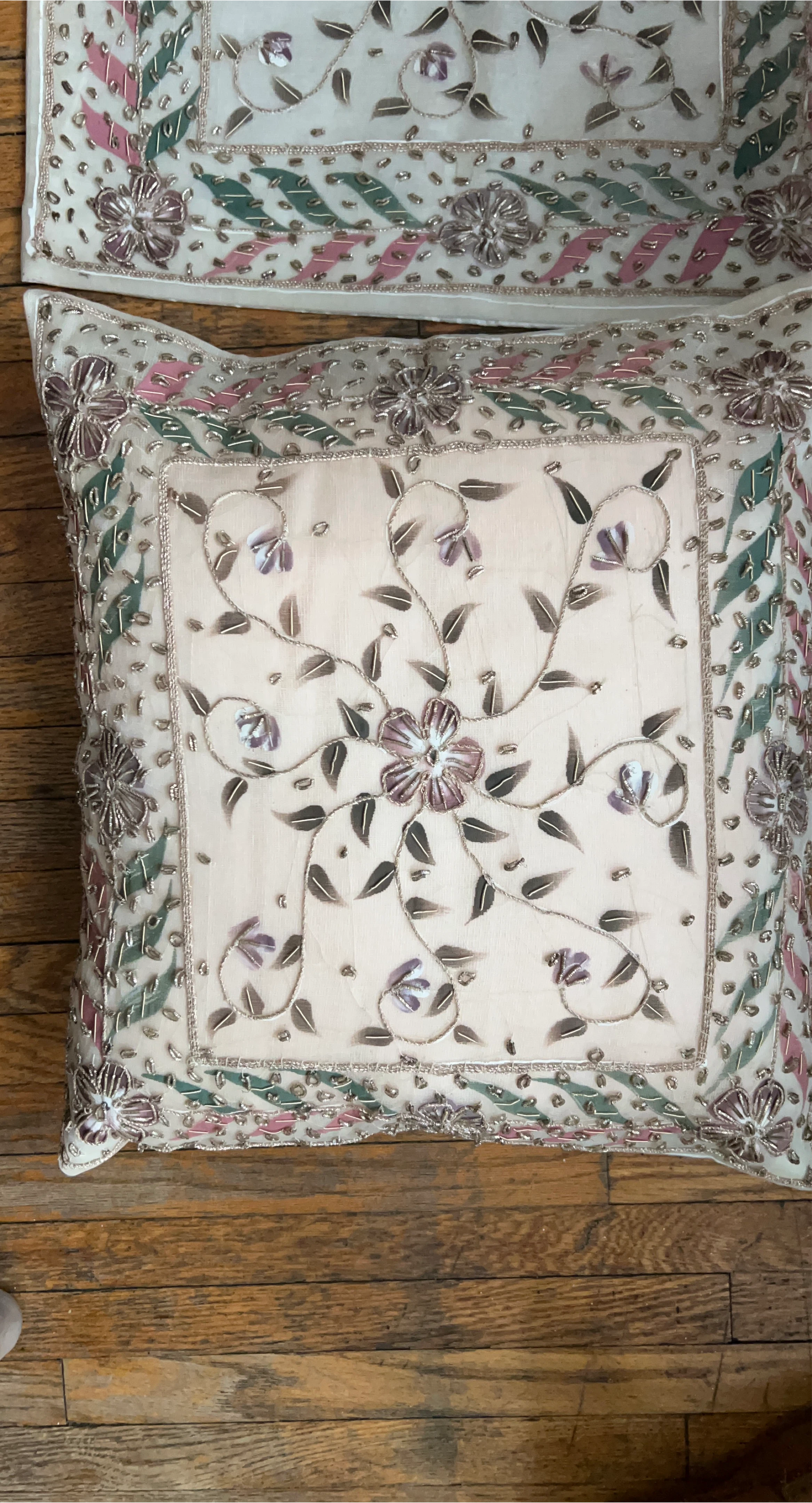 3 Embellished Square Throw Pillow Covers (Set of 2)