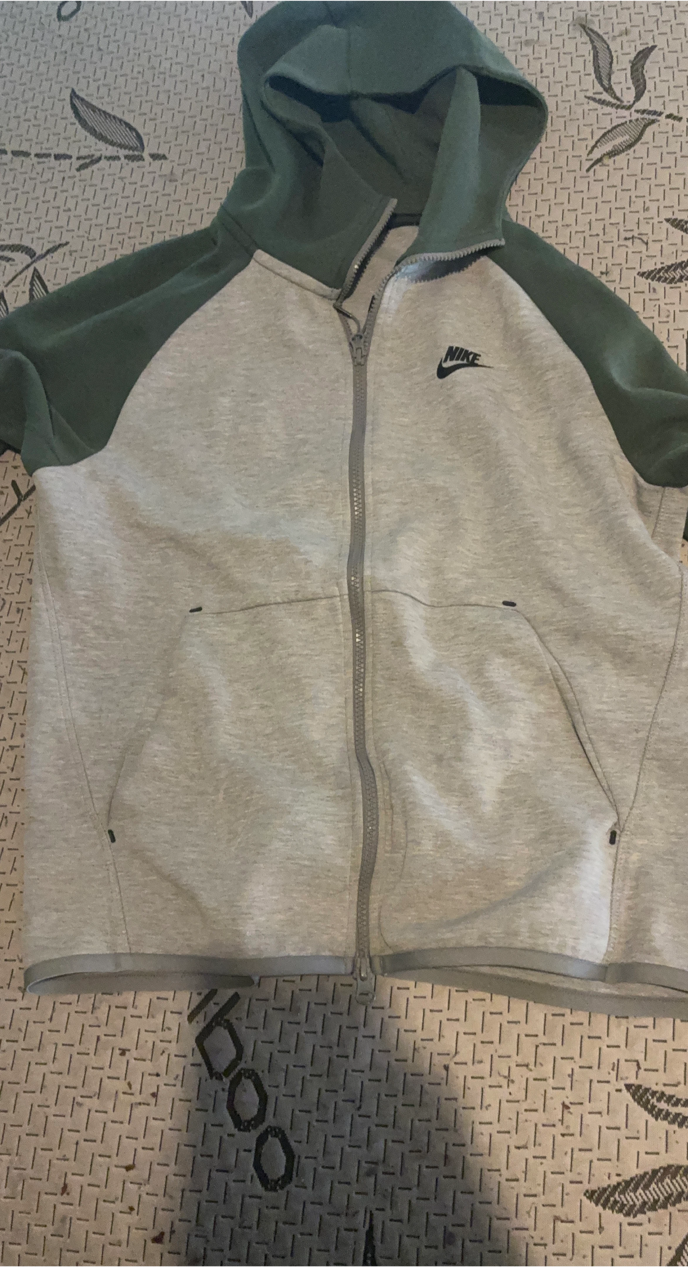 Nike Tech Fleece Hoodie Full Zip Green/Gray