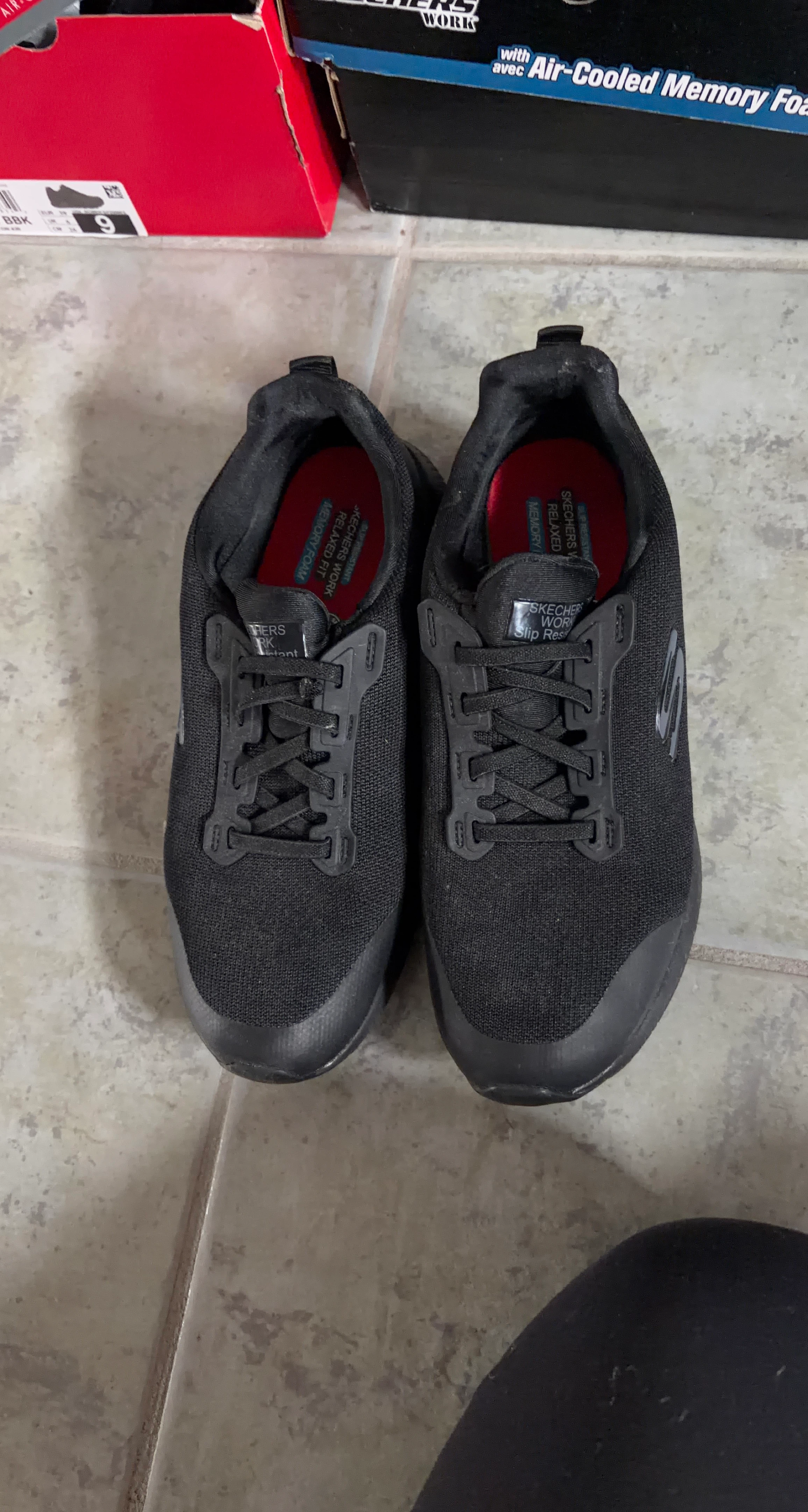 Skechers Work Relaxed Fit Slip Resistant Shoes - Black Size 9