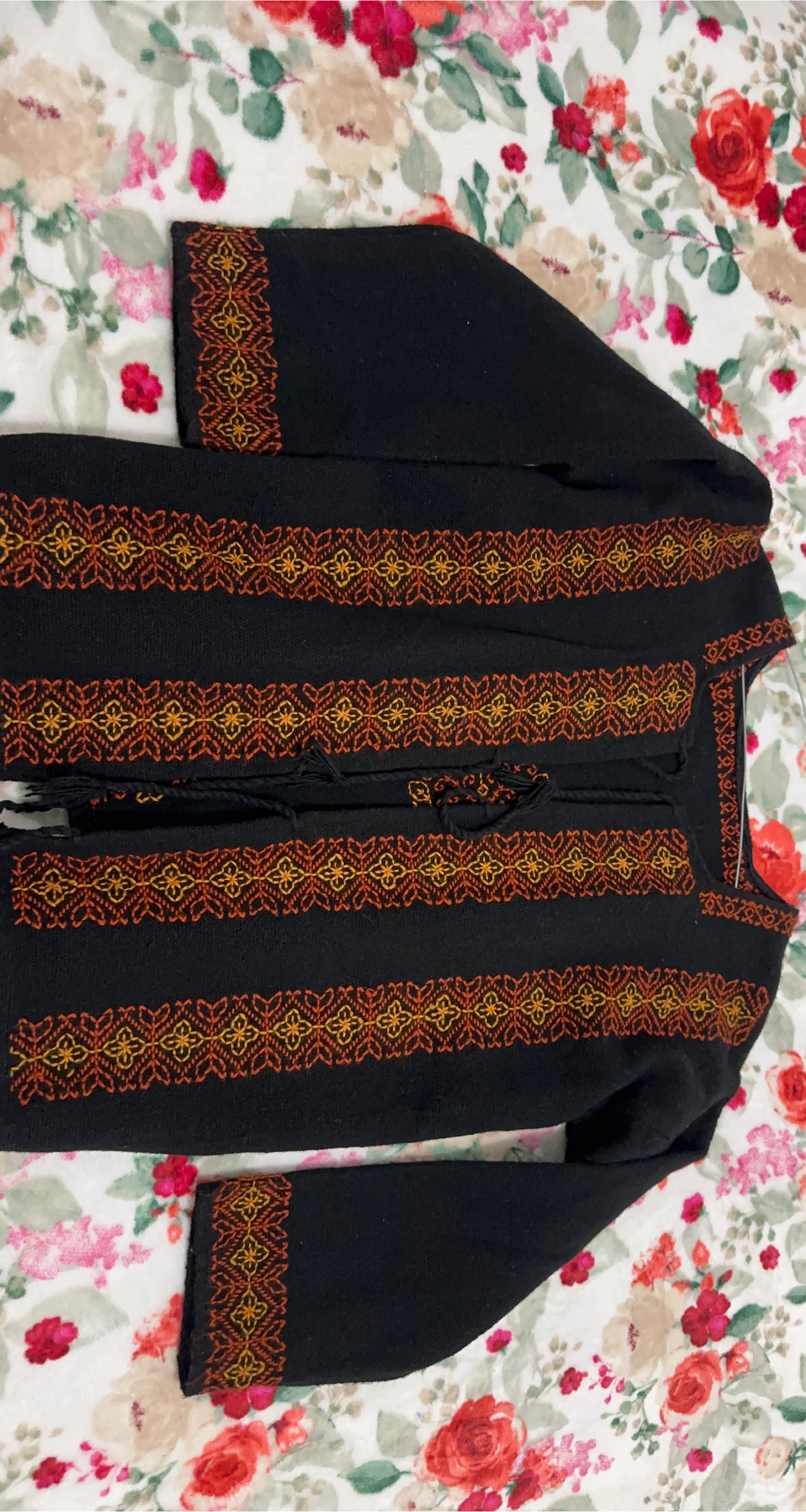 Black Embroidered Cardigan