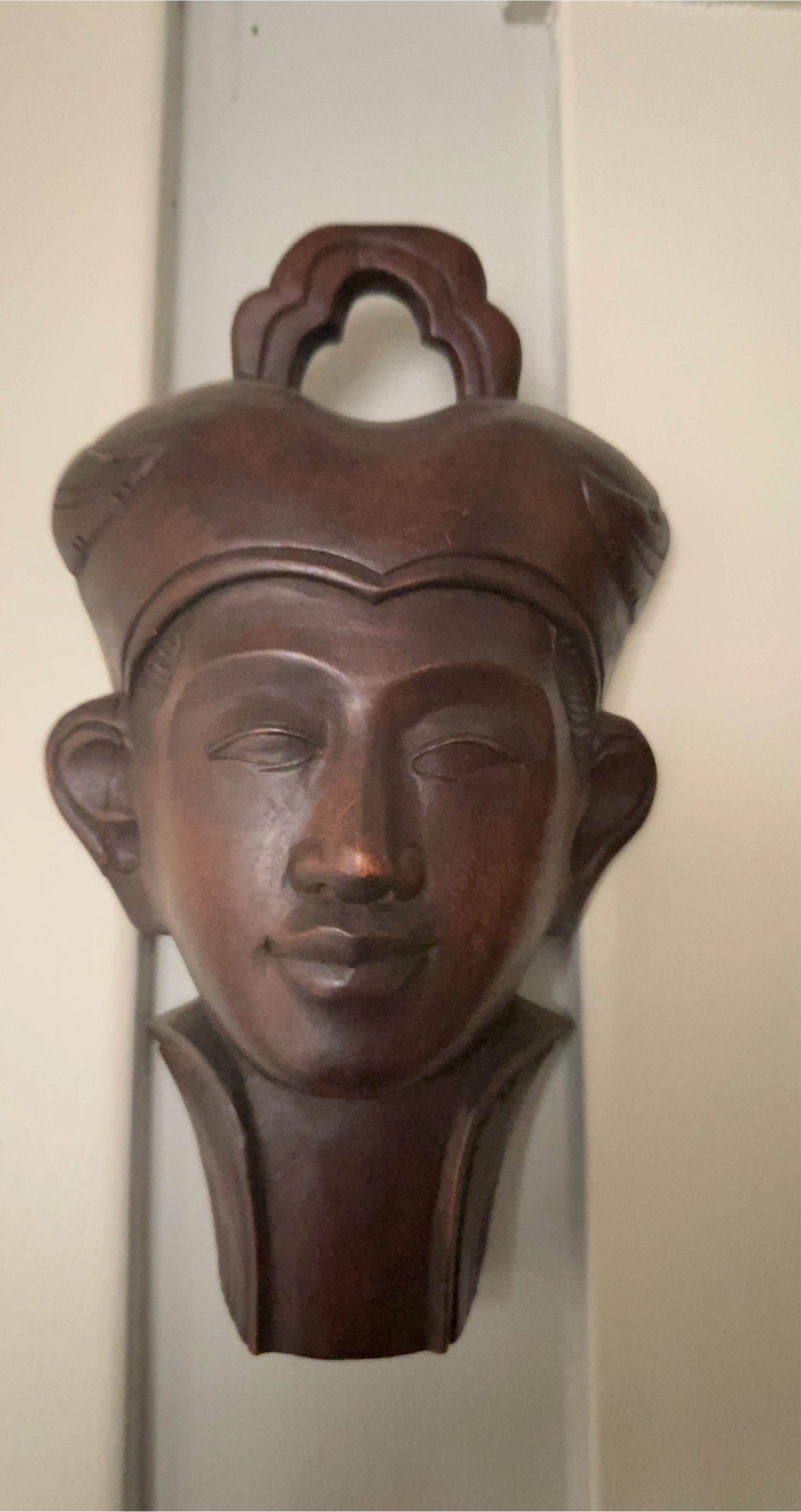 Wooden Carved Face Wall Hanging