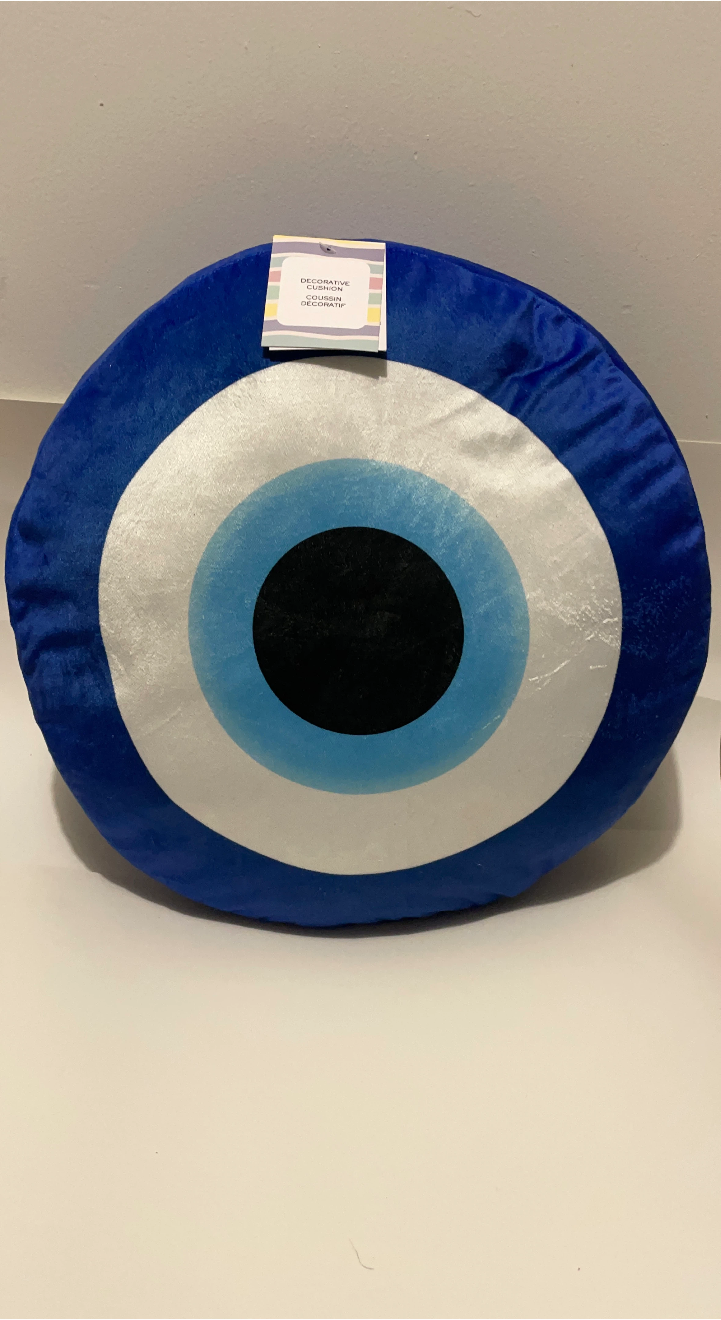 Decorative Evil Eye Cushion - Blue/White