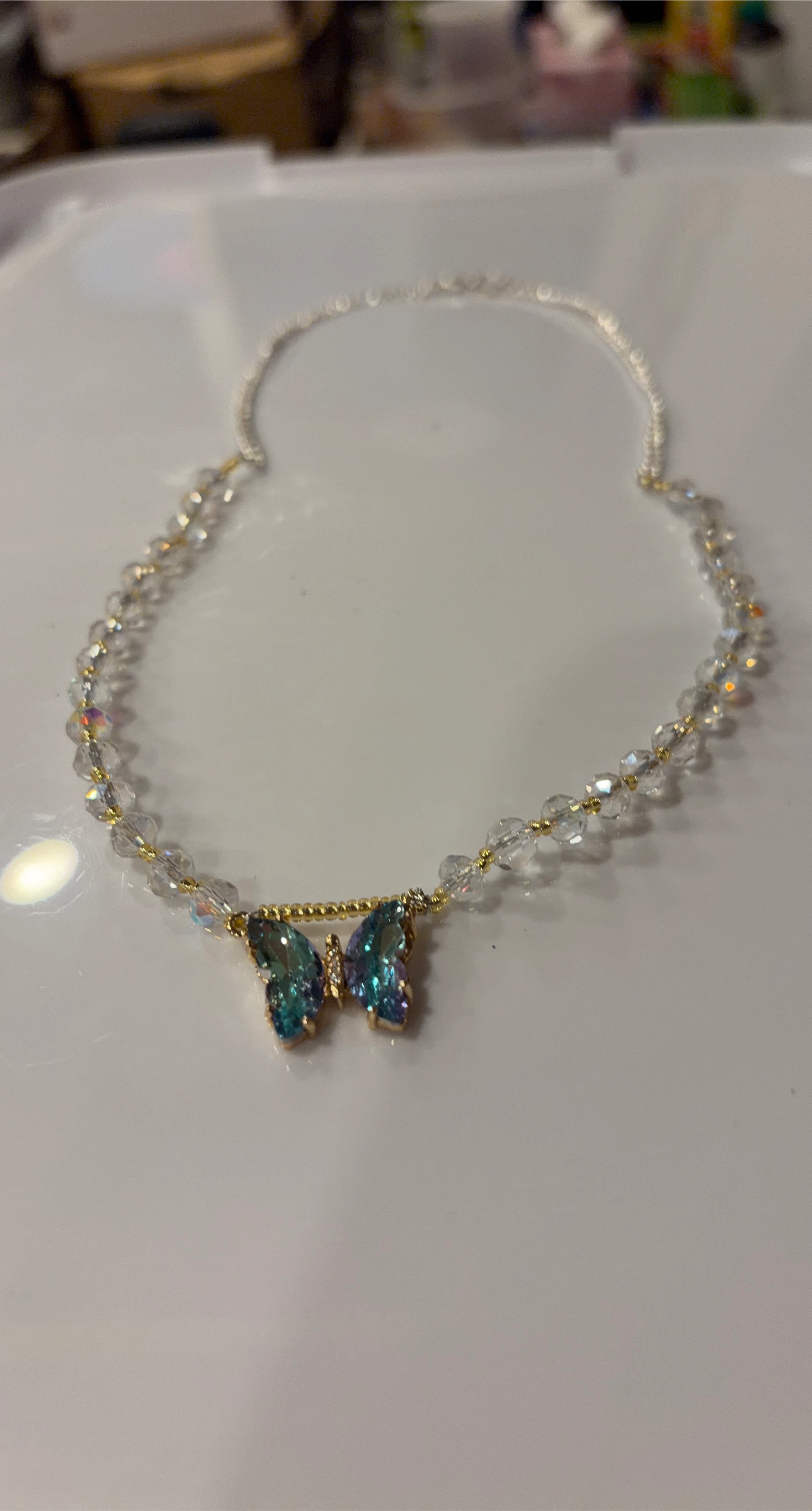 Sparkly Butterfly Charm Necklace