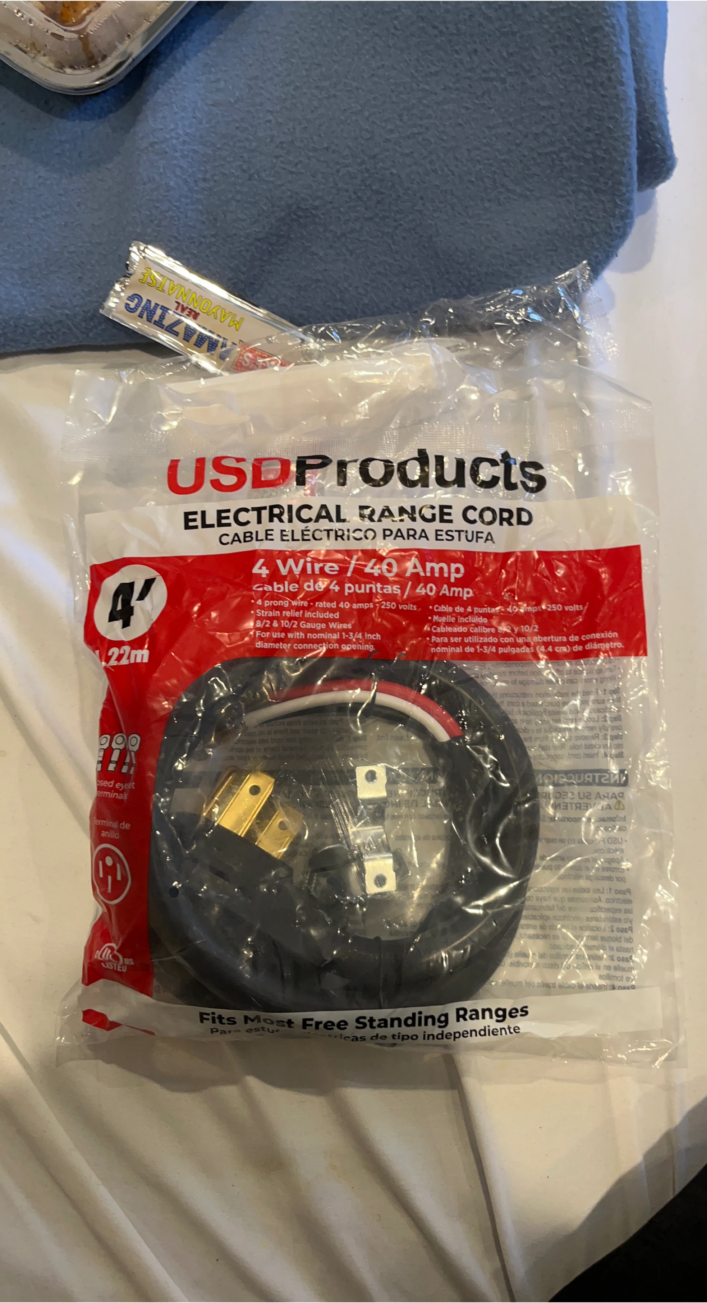 USDProducts 4 Wire/40 Amp Electrical Range Cord