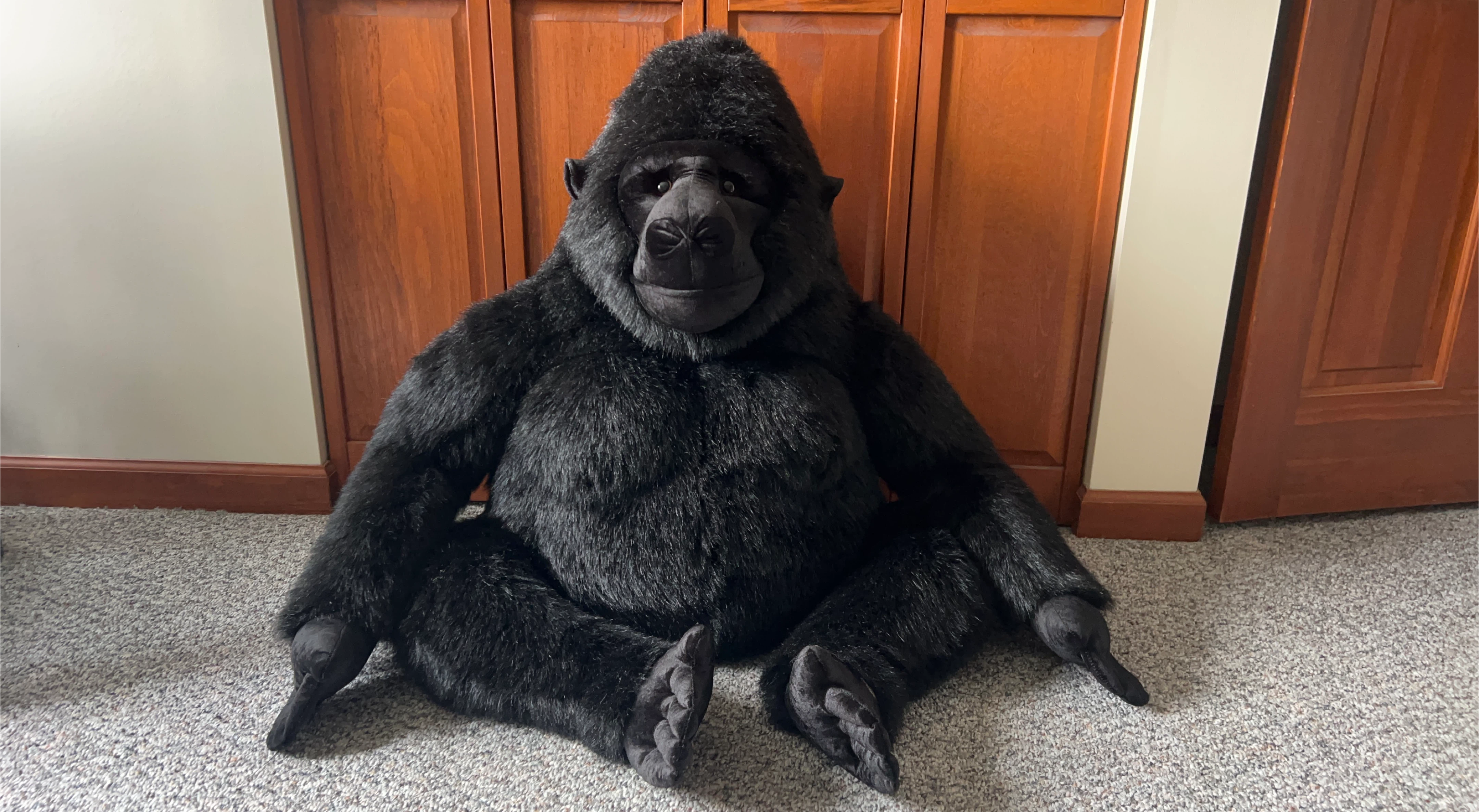 Large Black Gorilla Stuffed Animal Toy