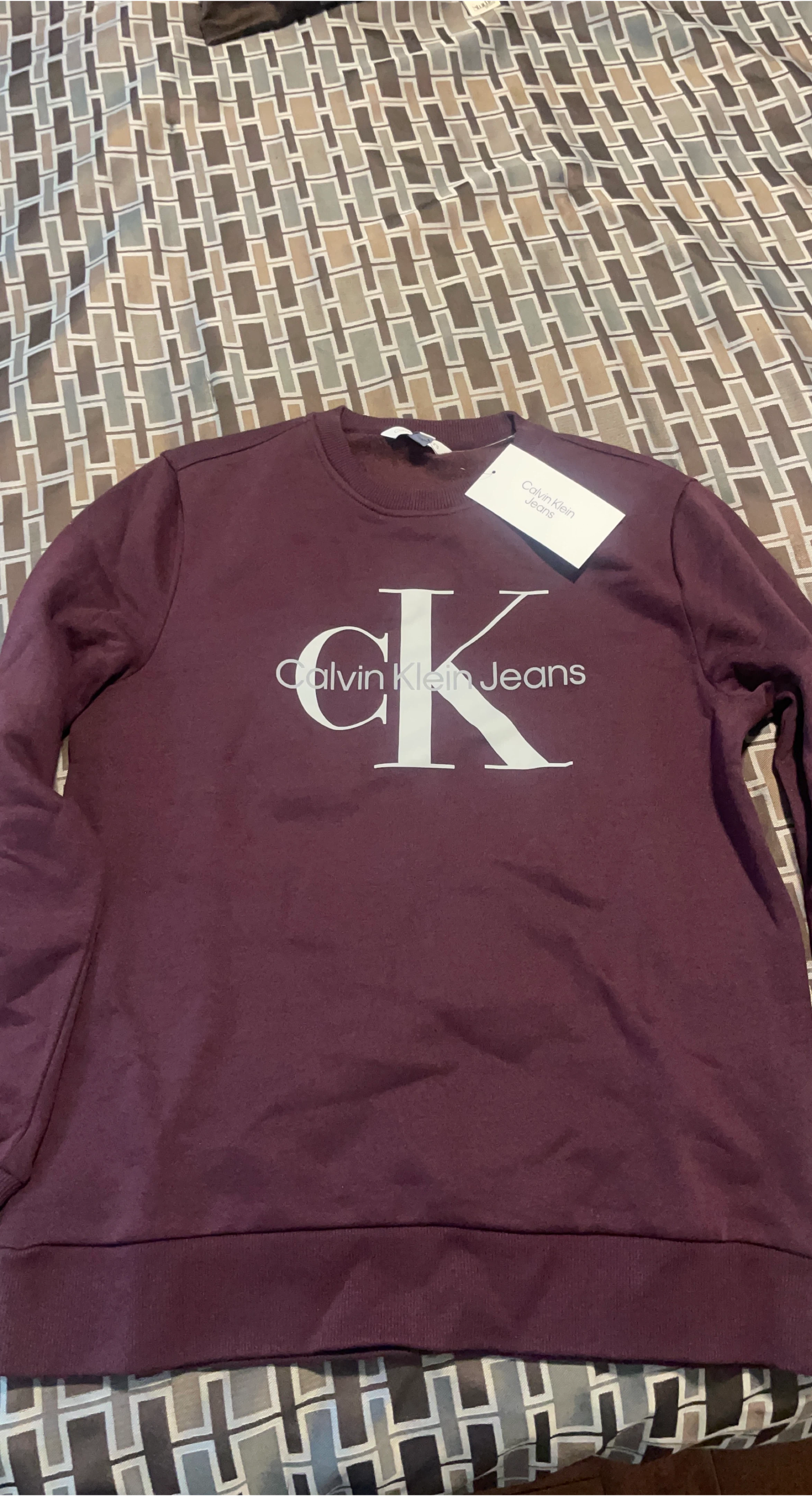 Calvin Klein Jeans Crewneck Sweatshirt - Burgundy