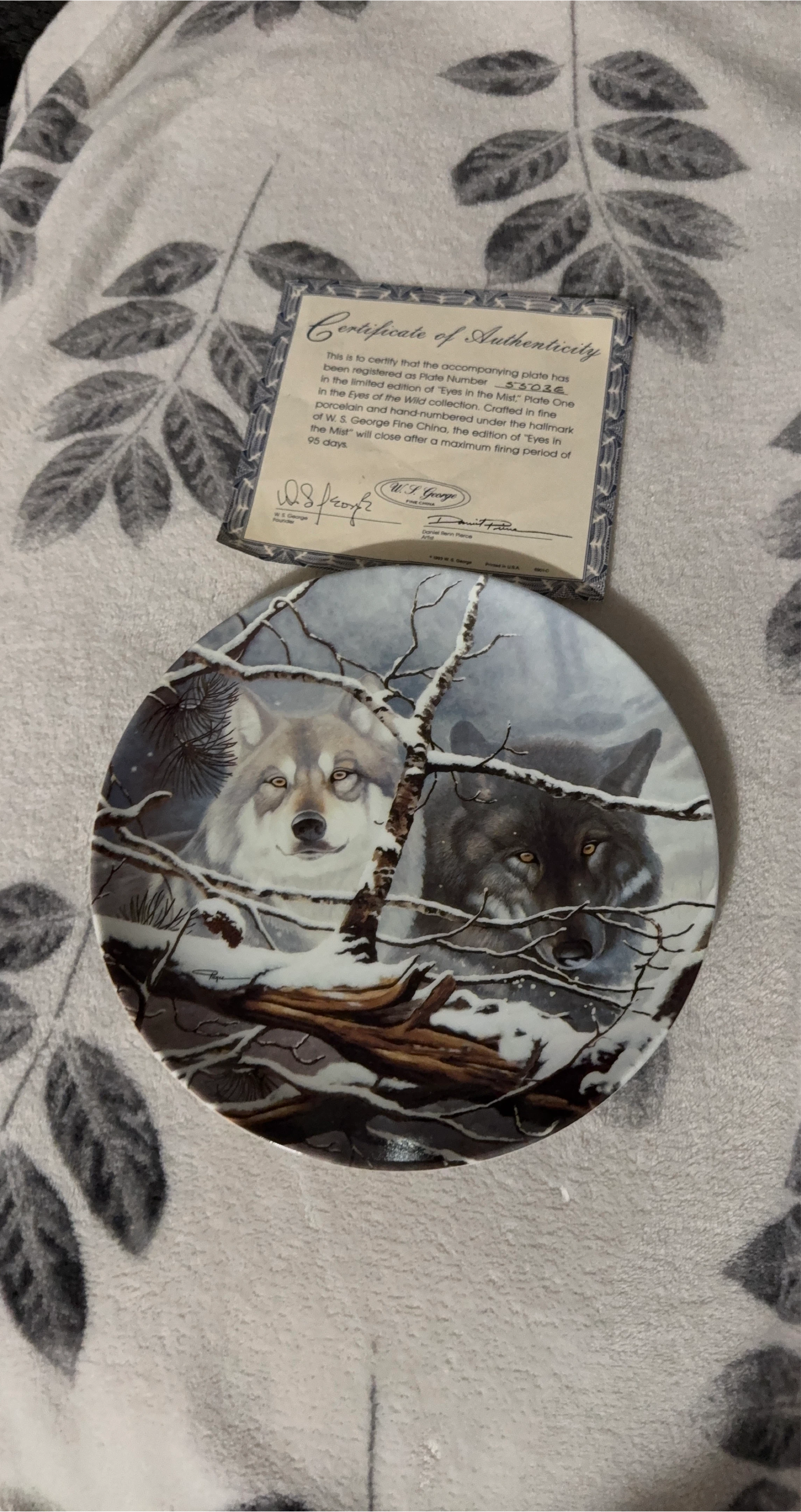 W. S. George "Eyes in the Mist" Collectible Plate