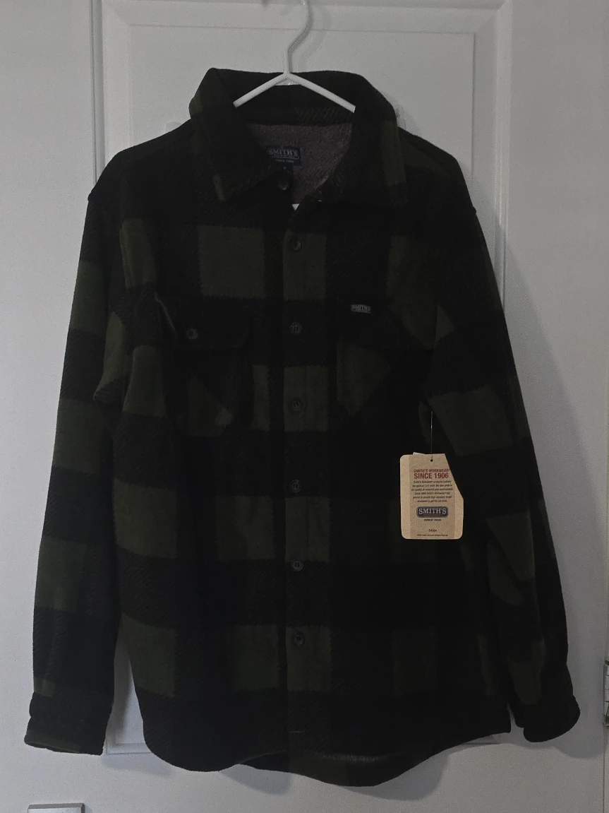 Smith's Workwear Flannel Shirt Jacket - Green/Black Plaid