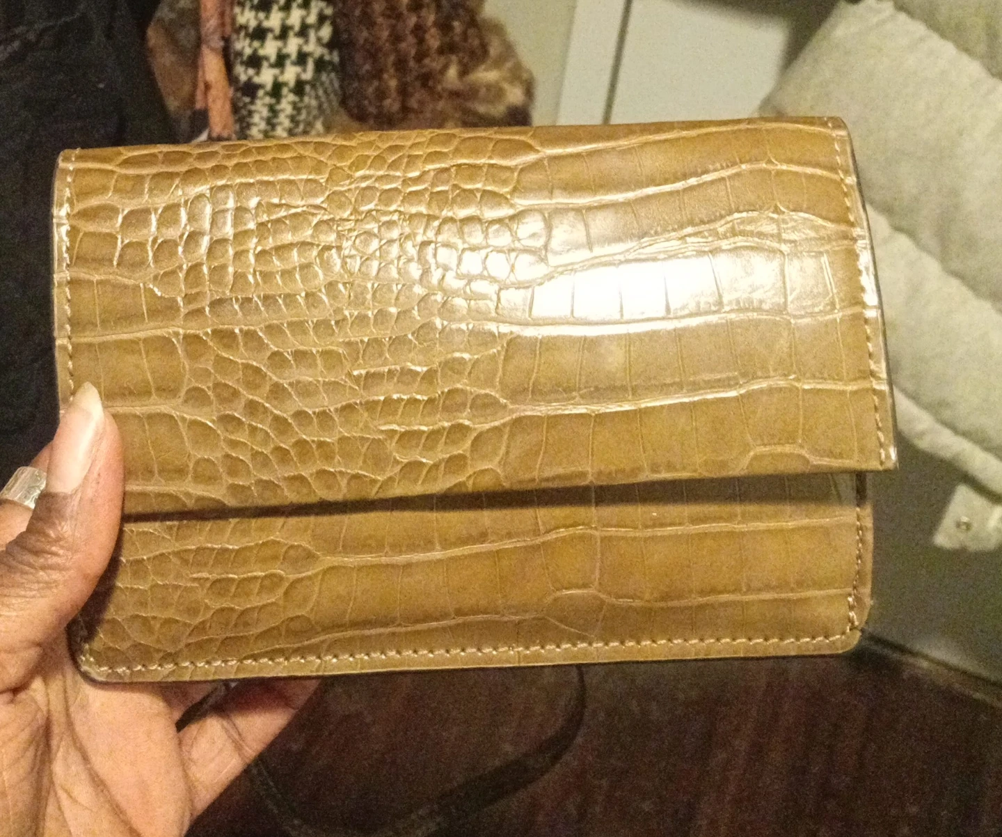 Brown Crocodile Embossed Wallet