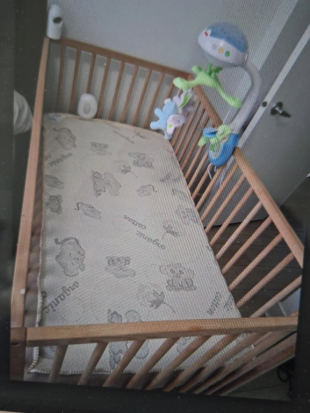 Ikea Wooden Baby Crib with 2 Stage Organic Cotton Mattress