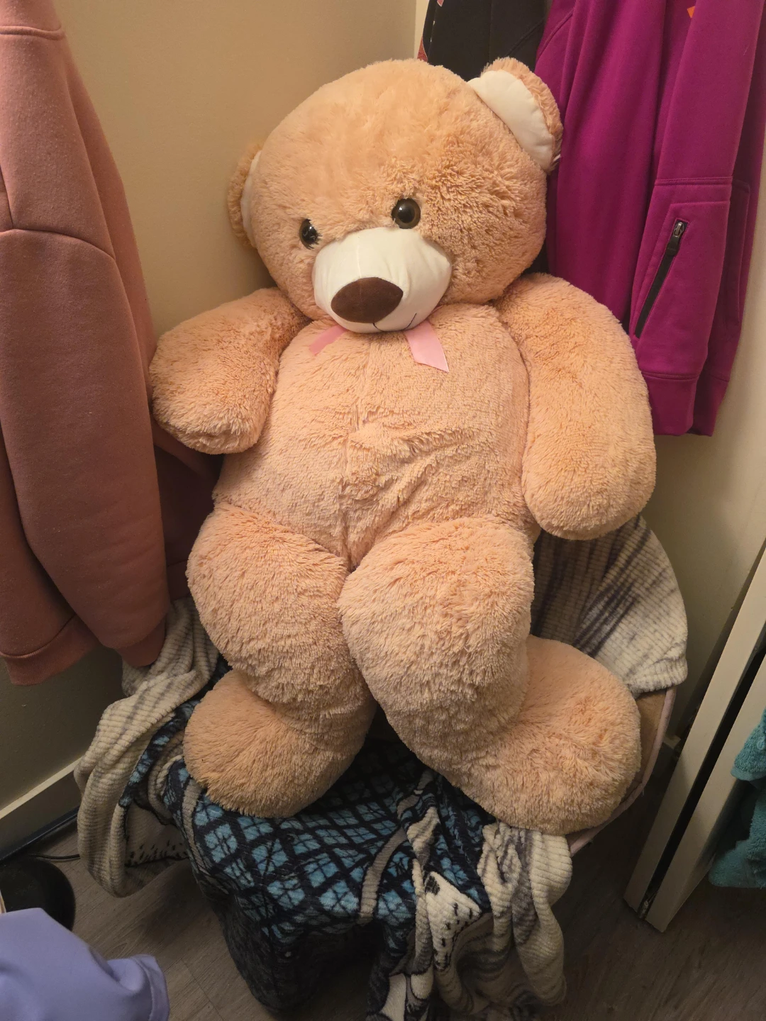 Giant Plush Teddy Bear - Tan 4.5 ft tall