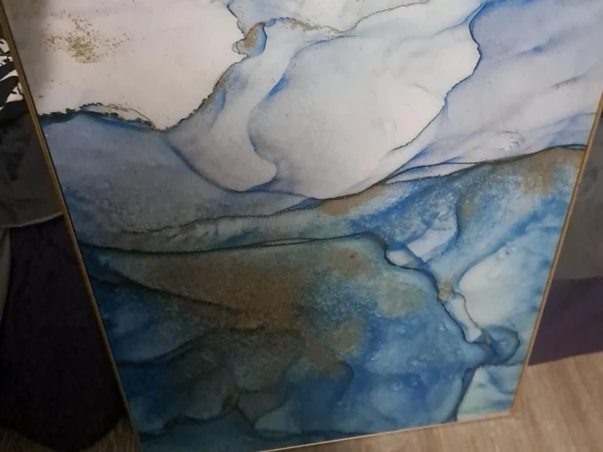 Abstract Blue and Gold Wall Art