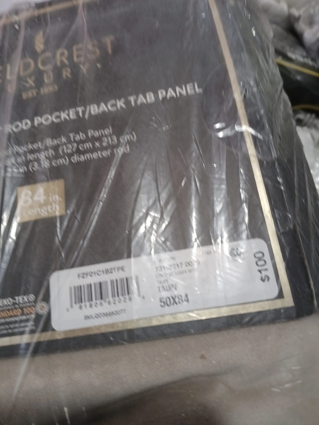 Fieldcrest Luxury 50x84 Washed Velvet Taupe Panel