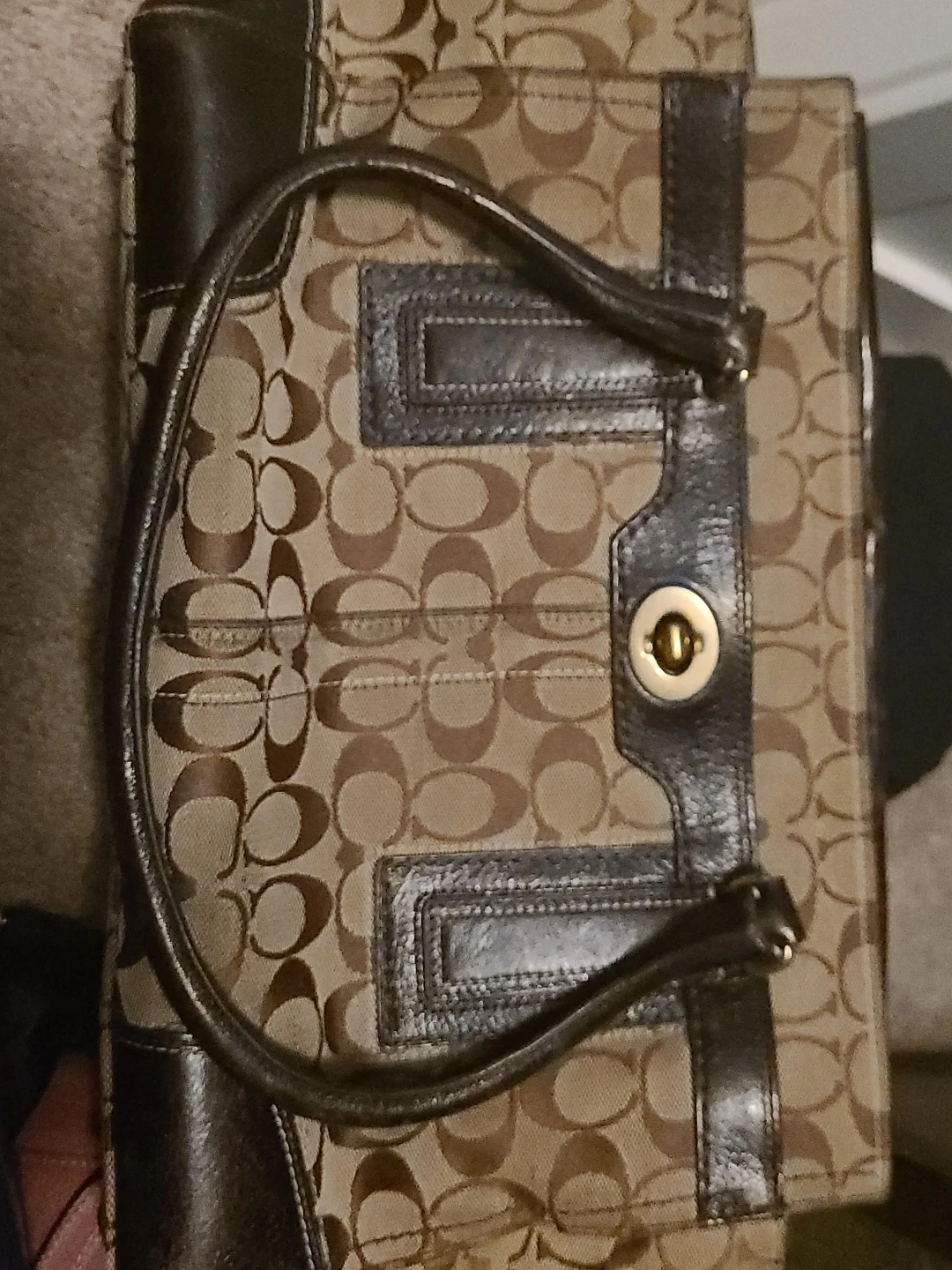 Coach Monogrammed Canvas Tote Bag